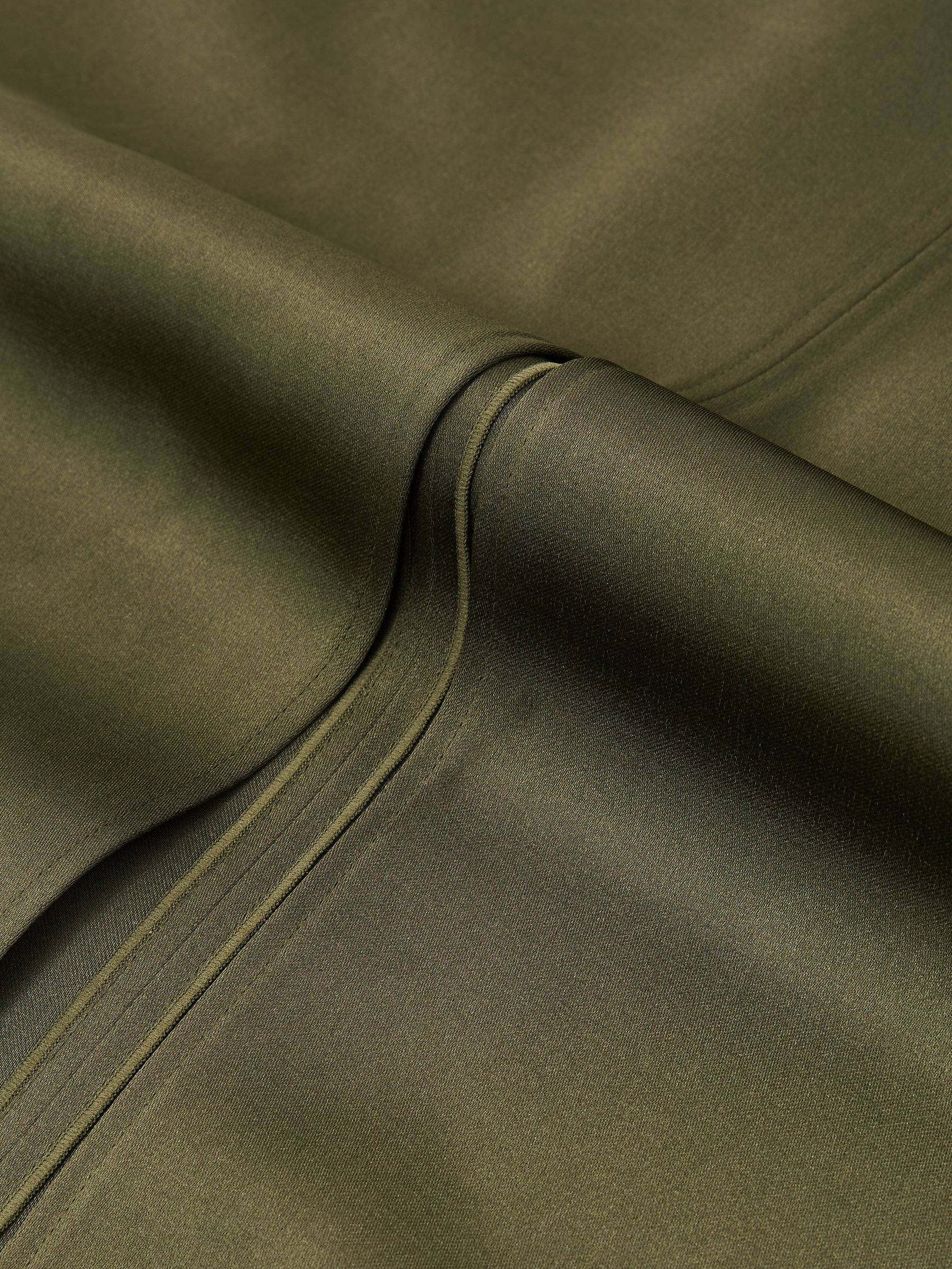 Satin Straight Midi Skirt in Sage Green - Image 6 of 6