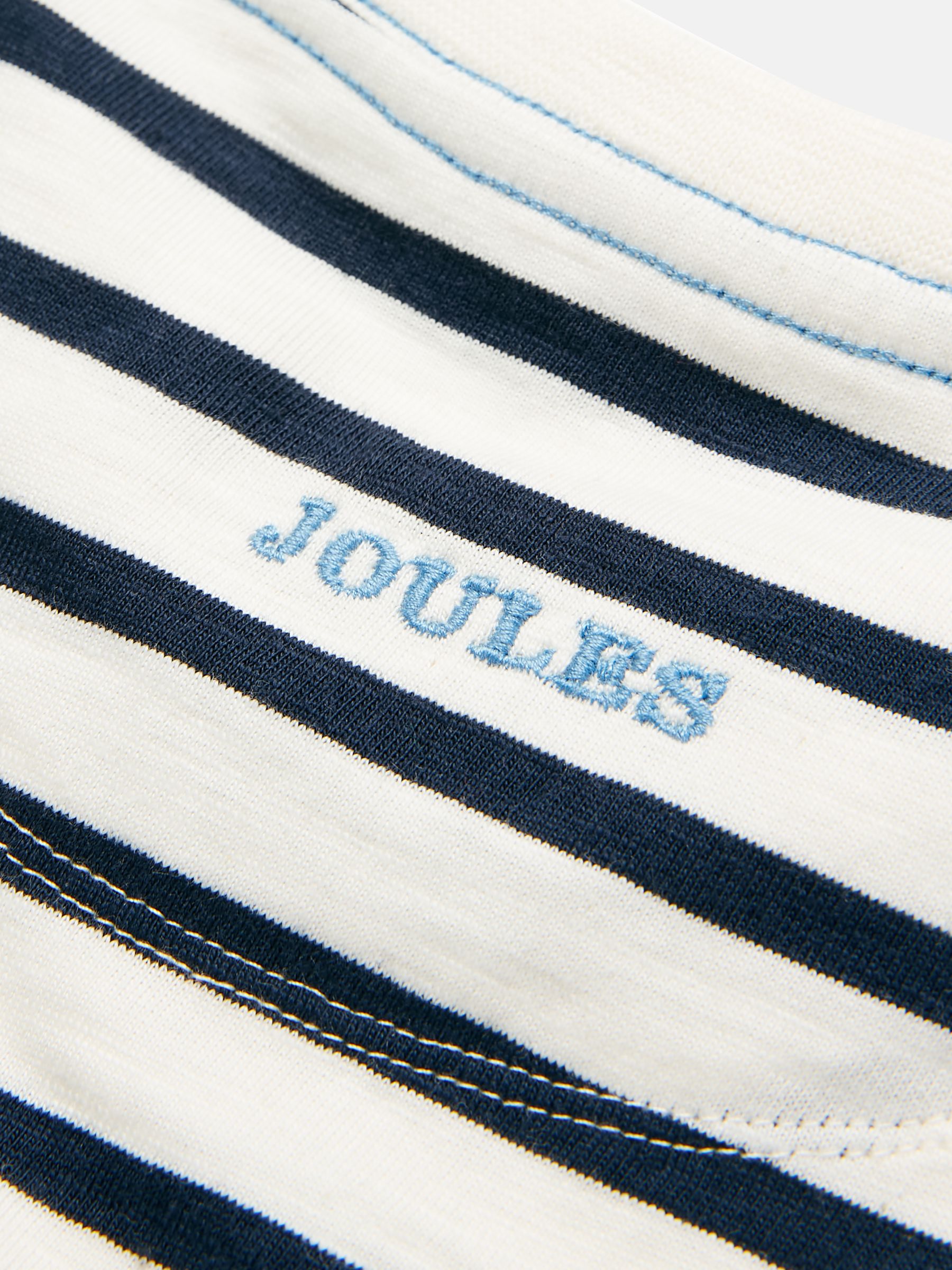 Boys' Laundered Cream & Navy Short Sleeve Crew Neck Striped T-Shirt - Image 4 of 5