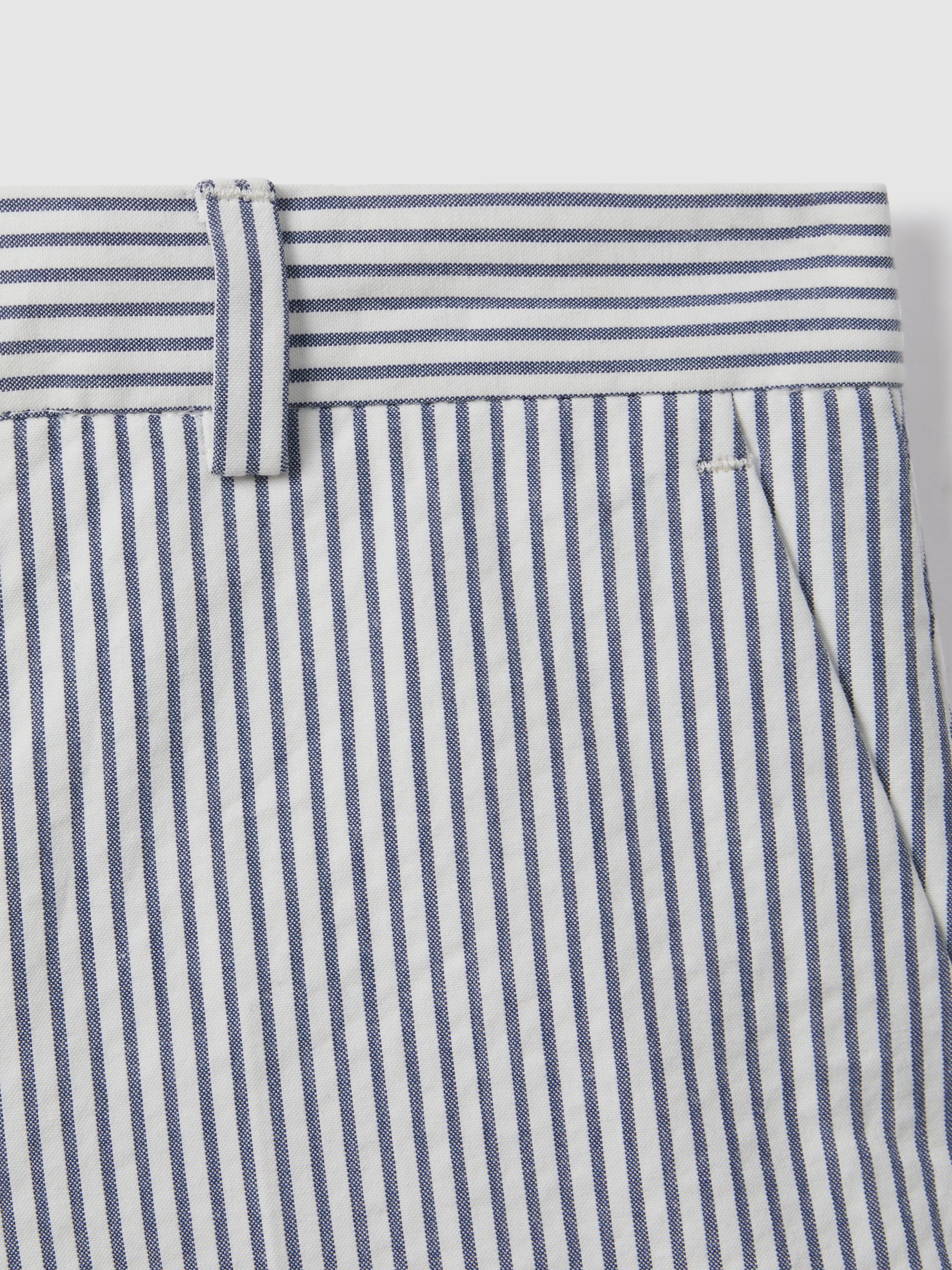 Seersucker Striped Adjuster Shorts in Soft Blue - Image 4 of 4