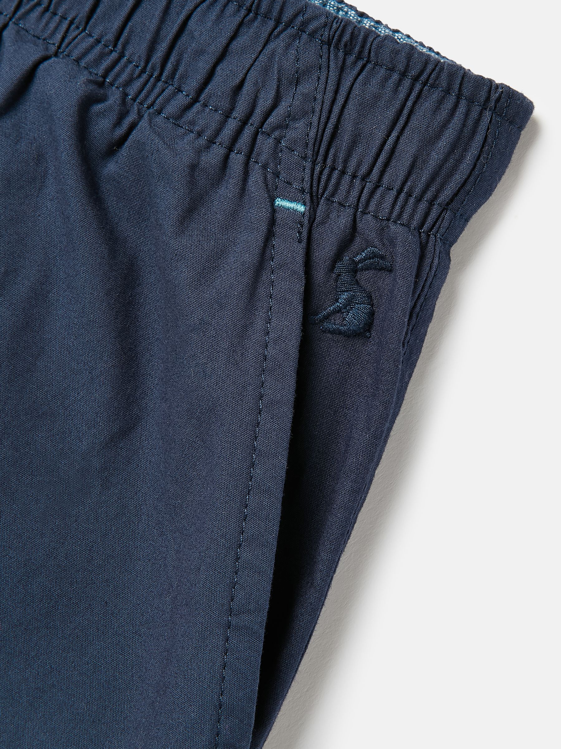 Quayside Navy Blue Elastic Waist Chino Shorts - Image 3 of 5