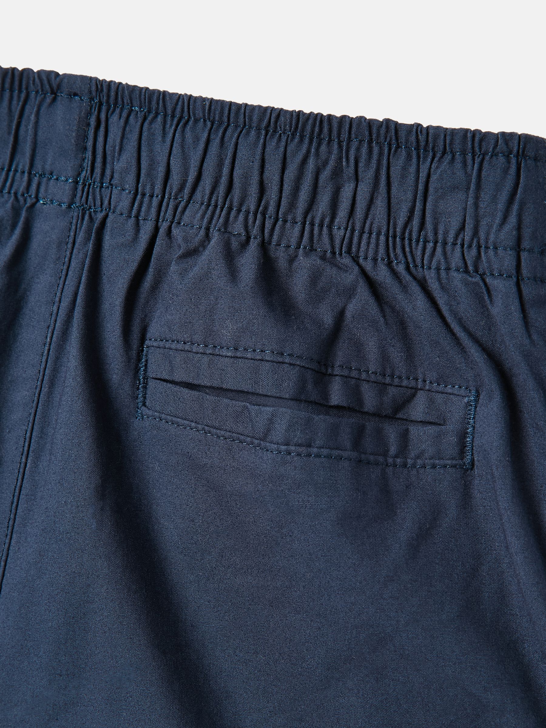 Quayside Navy Blue Elastic Waist Chino Shorts - Image 5 of 5