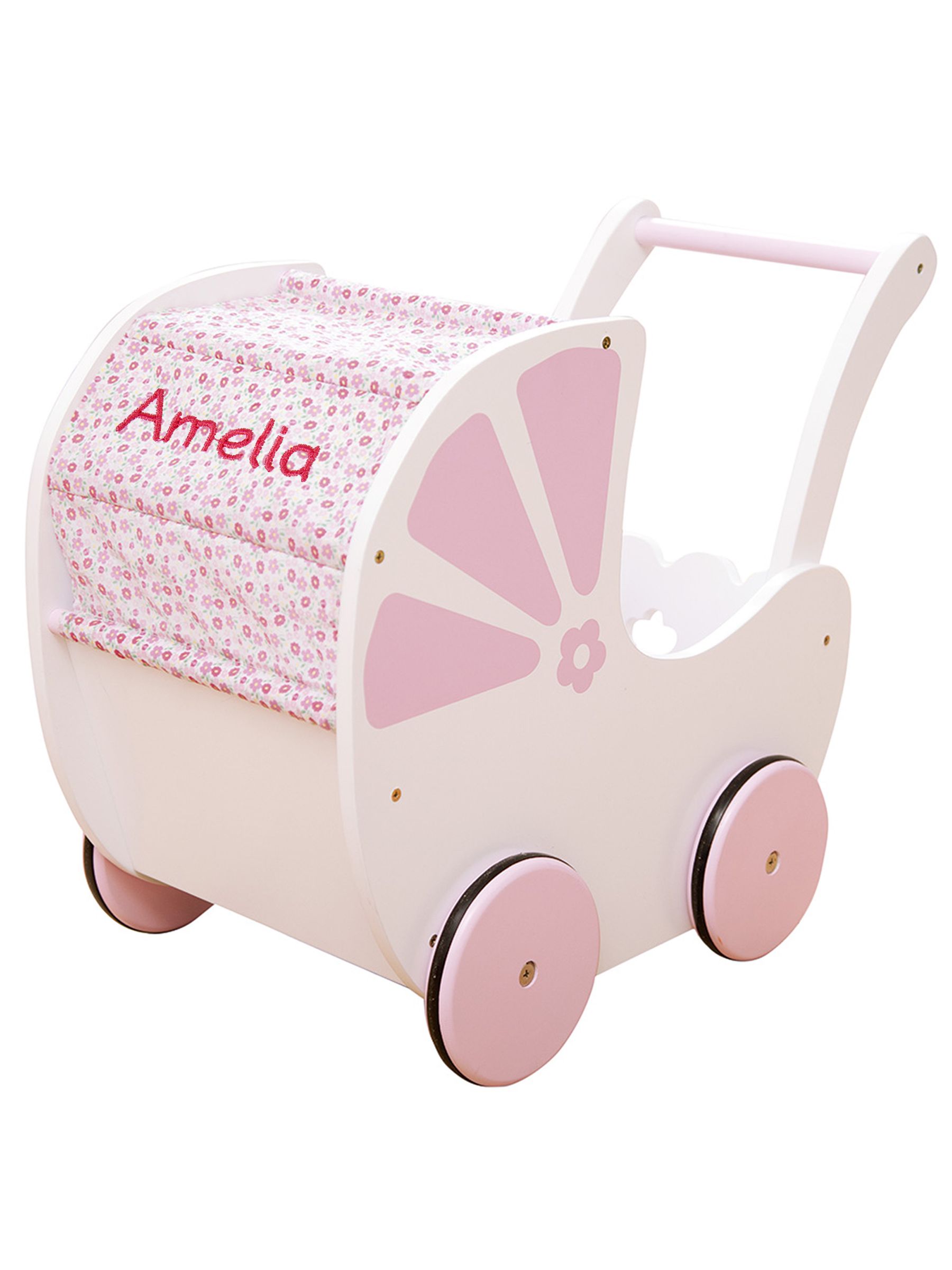 Personalised Fleur Push-Along Dolls Pram - Image 1 of 5