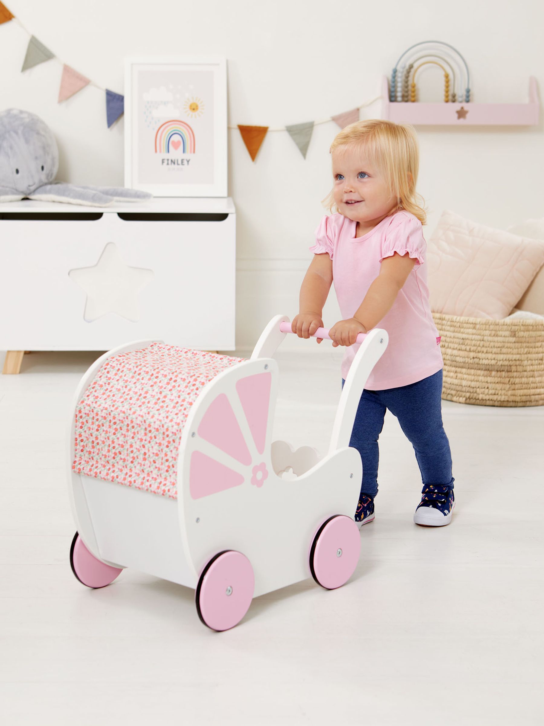 Personalised Fleur Push-Along Dolls Pram - Image 2 of 5