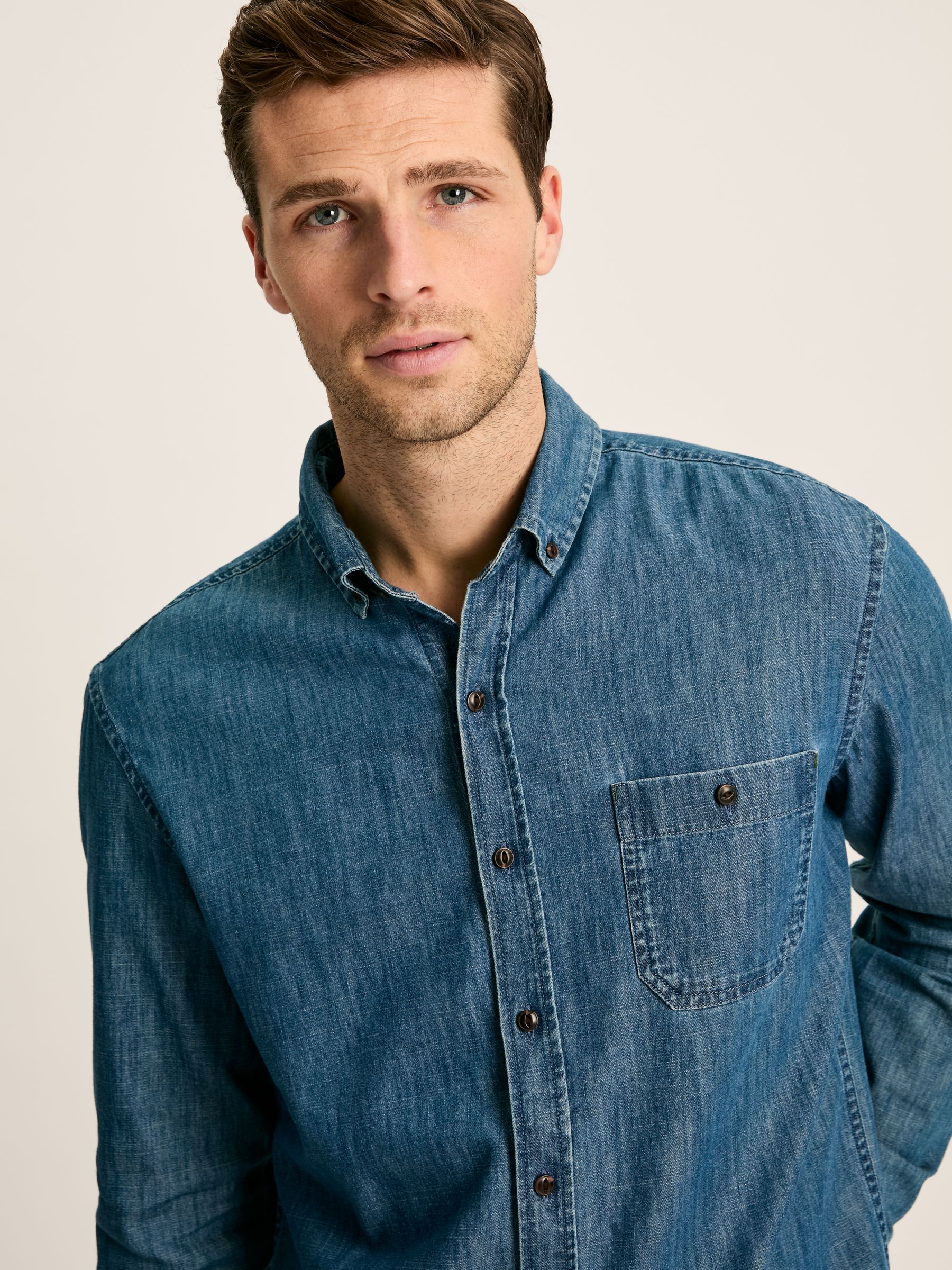 Chambray Blue Classic Fit Shirt - Image 9 of 9 Chambray Blue Classic Fit Shirt - Image 9 of 9