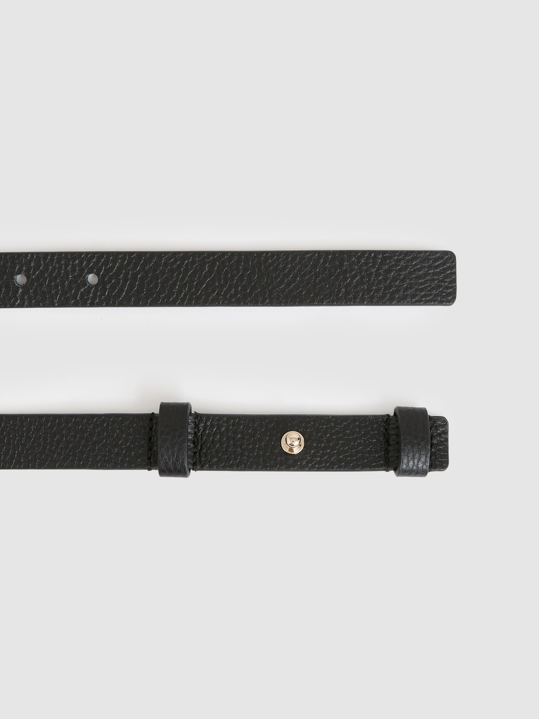 Leather Square Hinge Belt in Black - Image 3 of 4