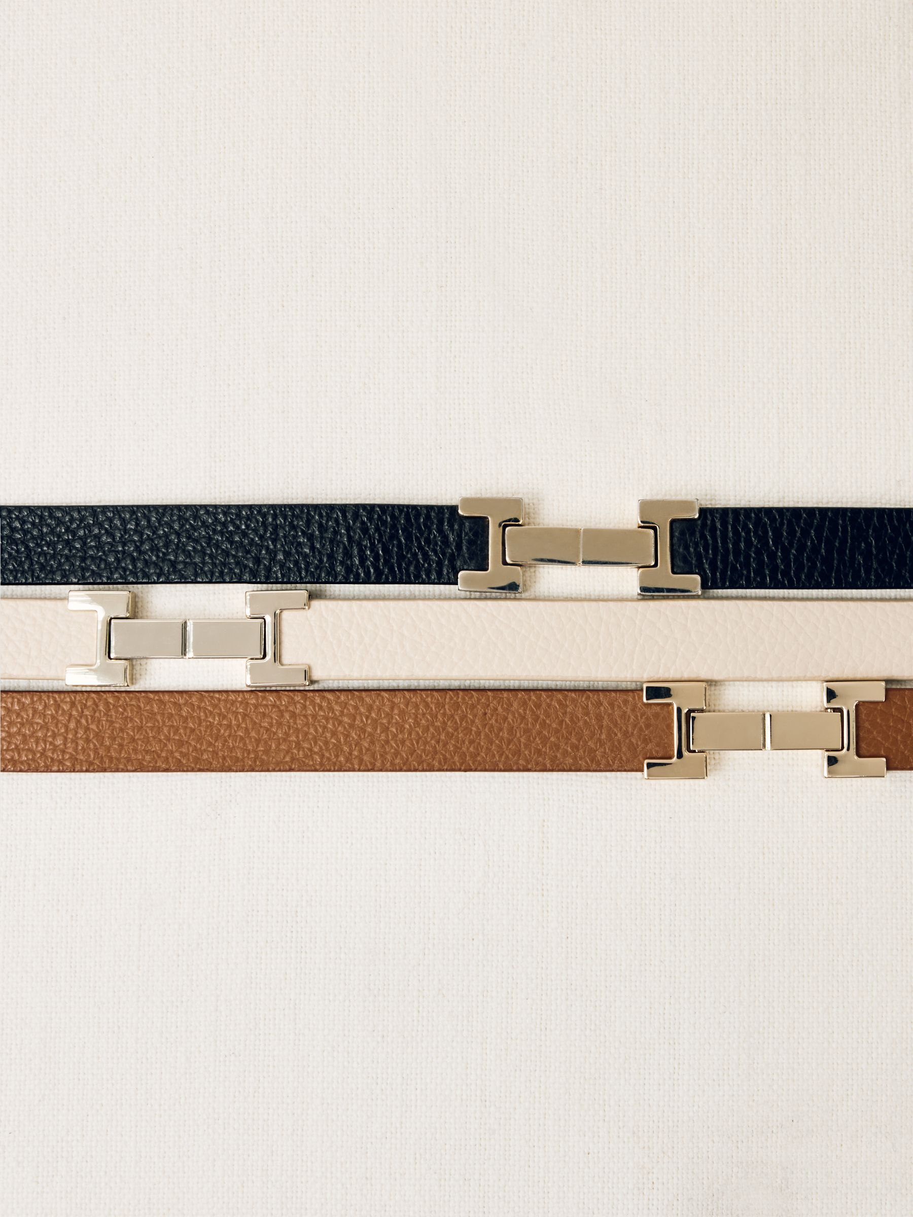 Leather Square Hinge Belt in Black - Image 6 of 7