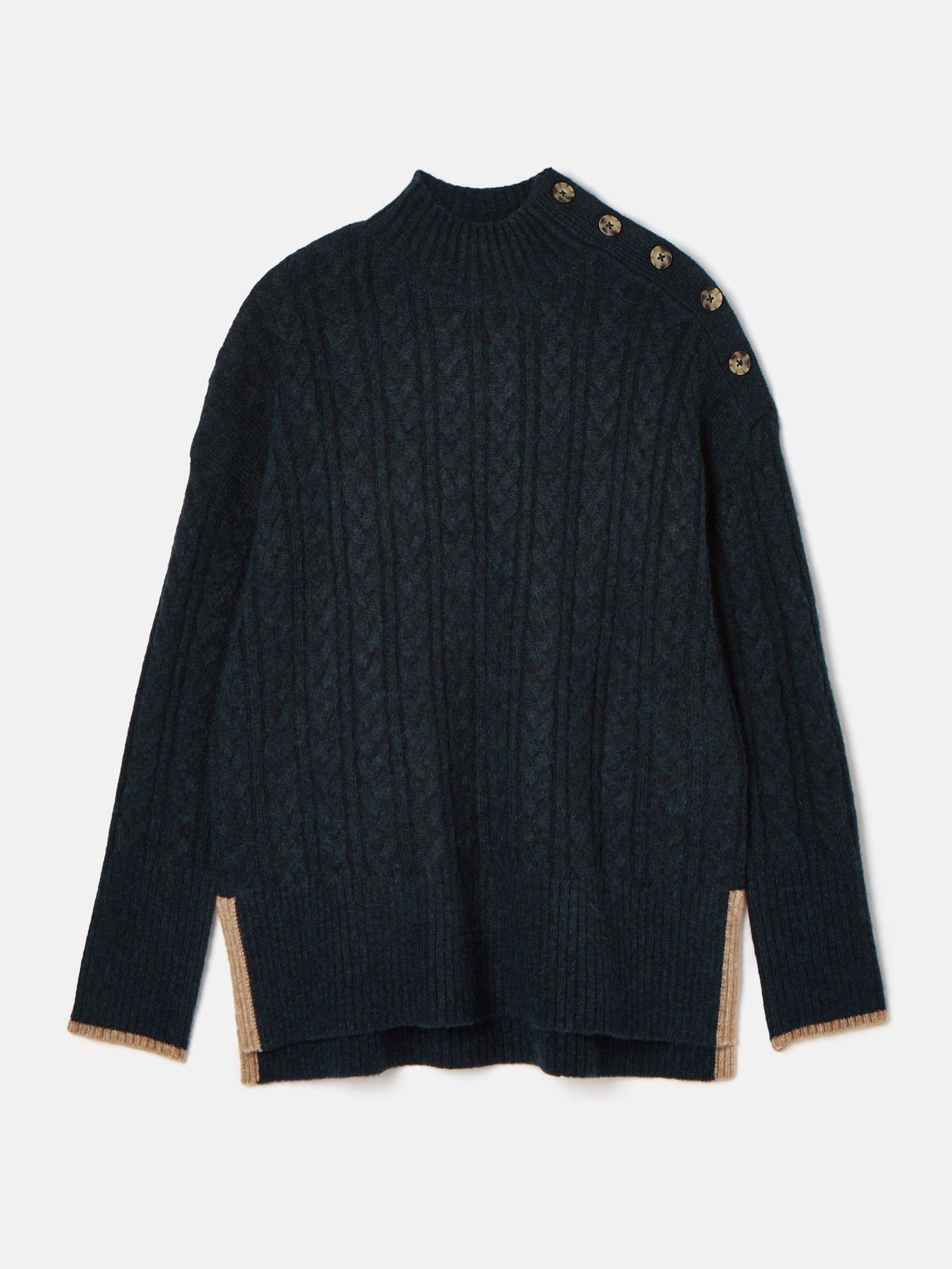Betsy Navy Button Shoulder Cable Jumper - Image 6 of 6