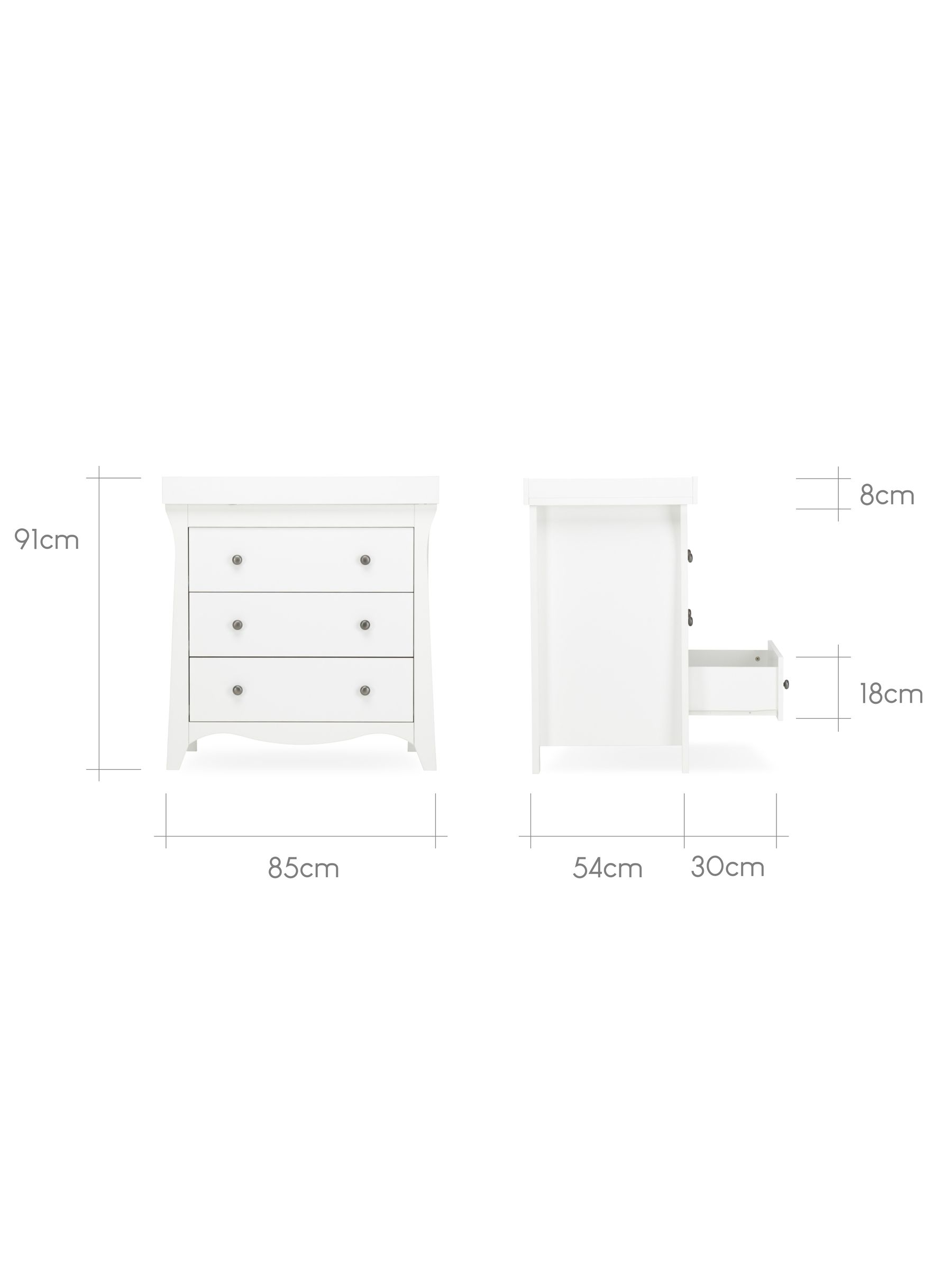 CuddleCo White Ash 1 Cashmere Clara Nursery Furniture Set 2 Piece - Image 7 of 7