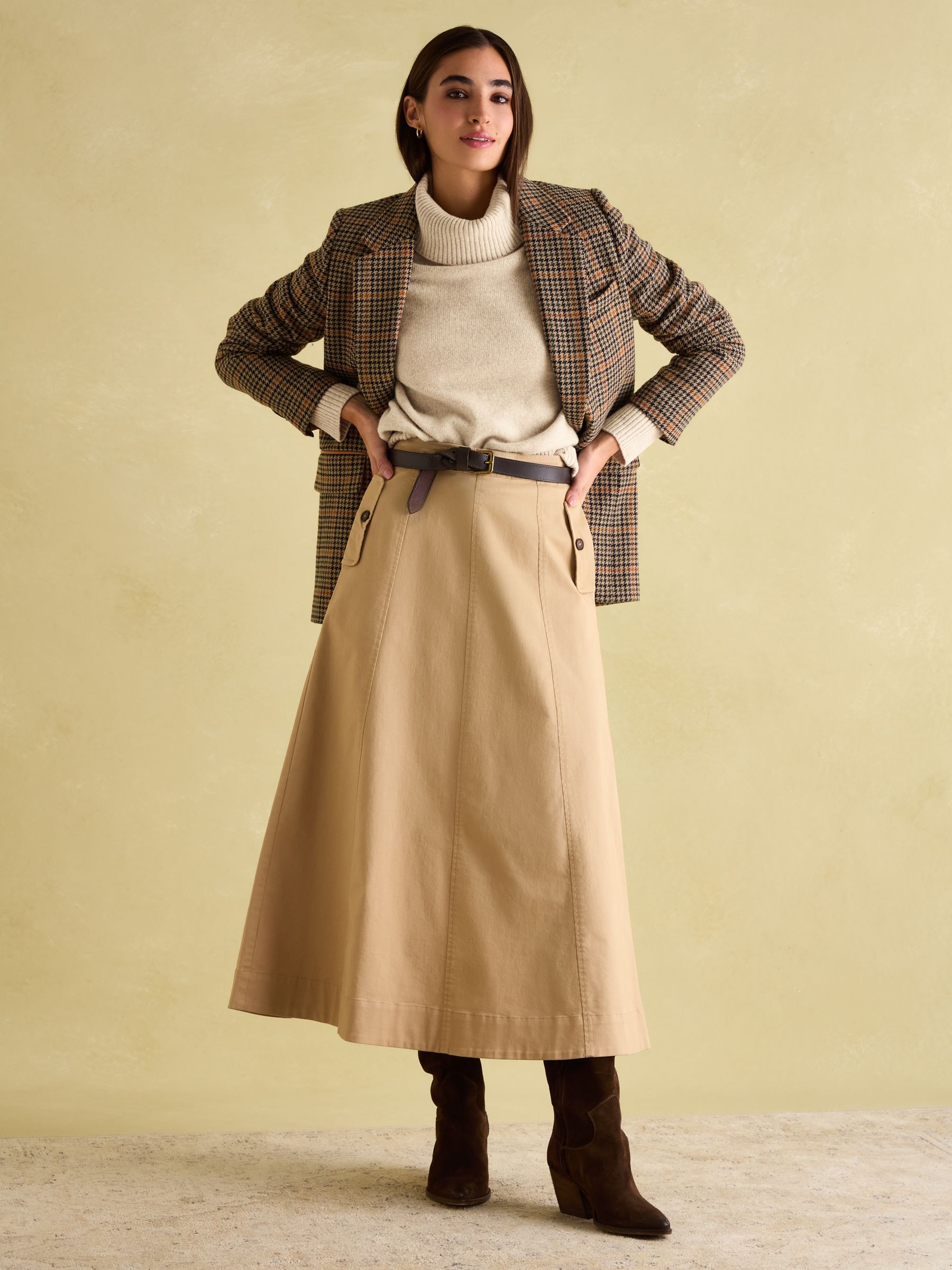 May Oatmeal Merino Wool Jumper with Detachable Roll Neck - Image 3 of 9