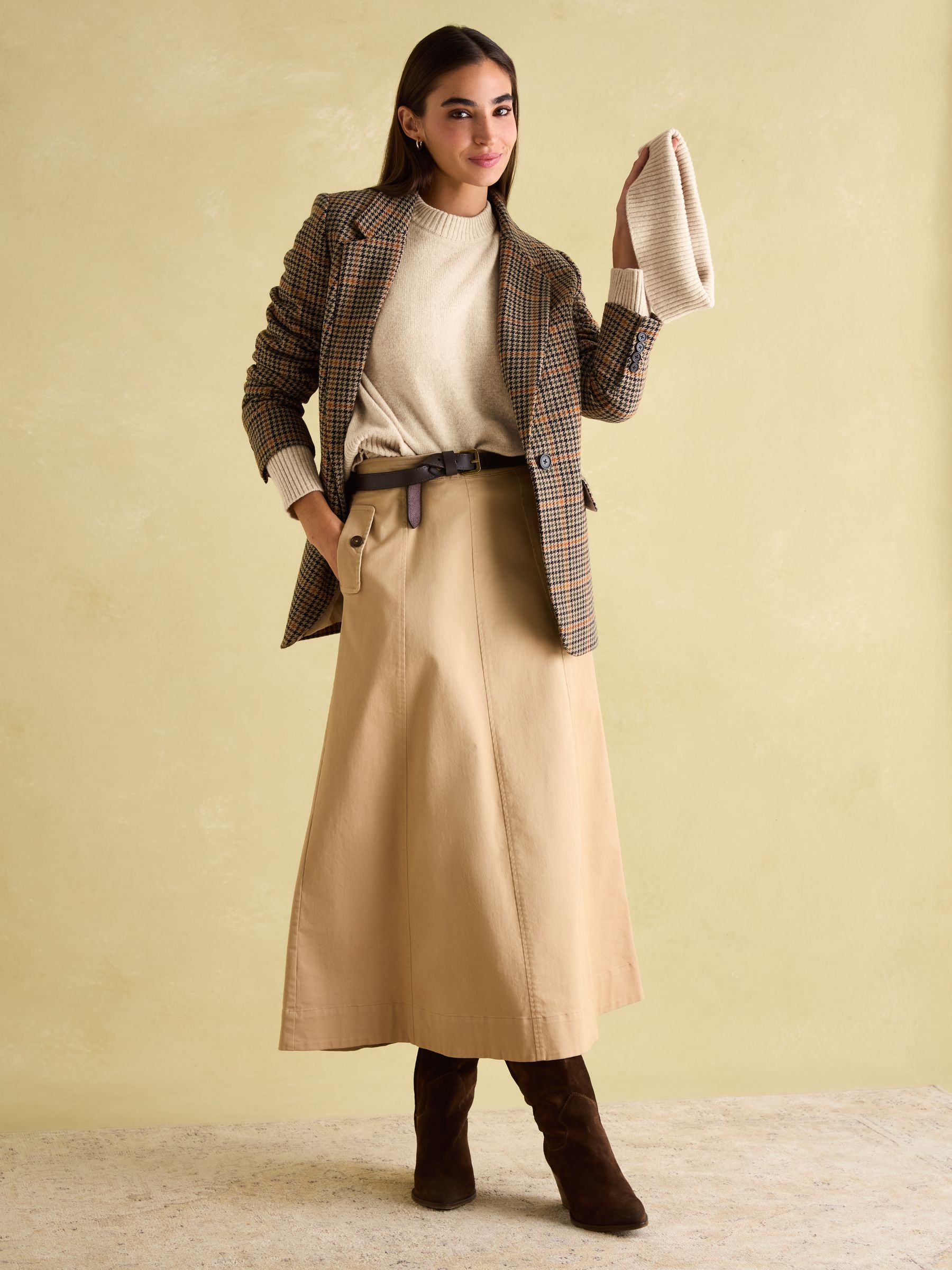 May Oatmeal Merino Wool Jumper with Detachable Roll Neck - Image 6 of 9