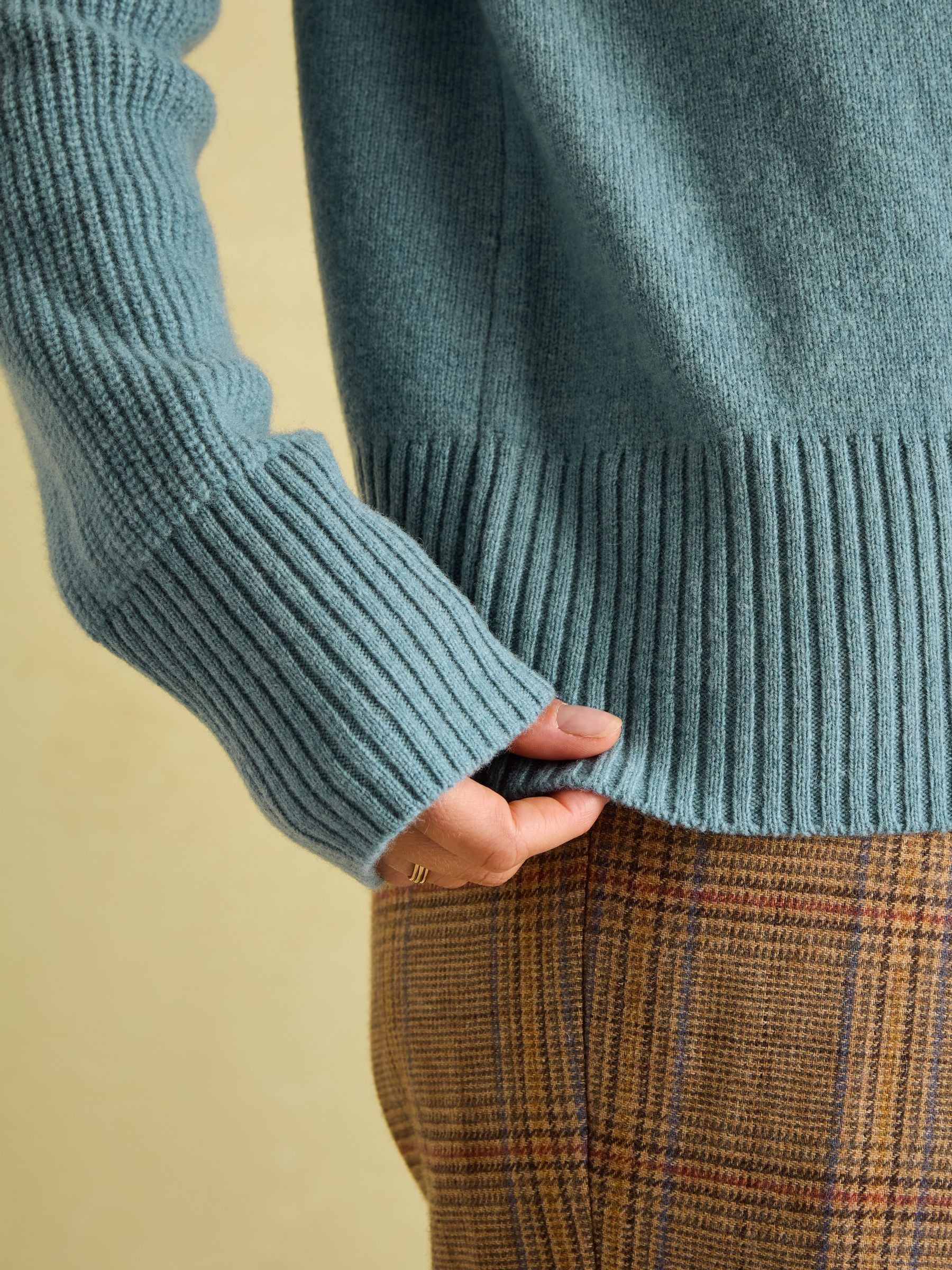 May Blue Merino Wool Jumper with Detachable Roll Neck - Image 5 of 9