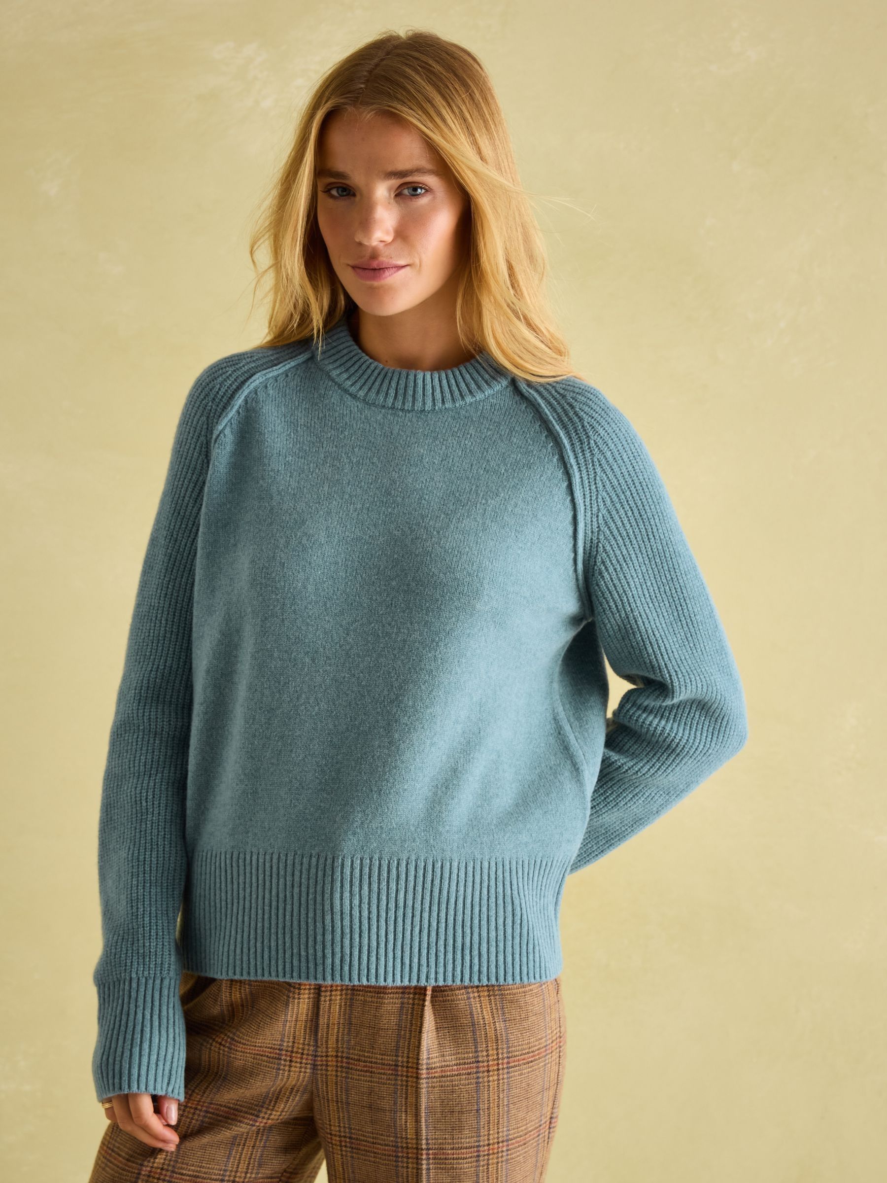 May Blue Merino Wool Jumper with Detachable Roll Neck - Image 6 of 9