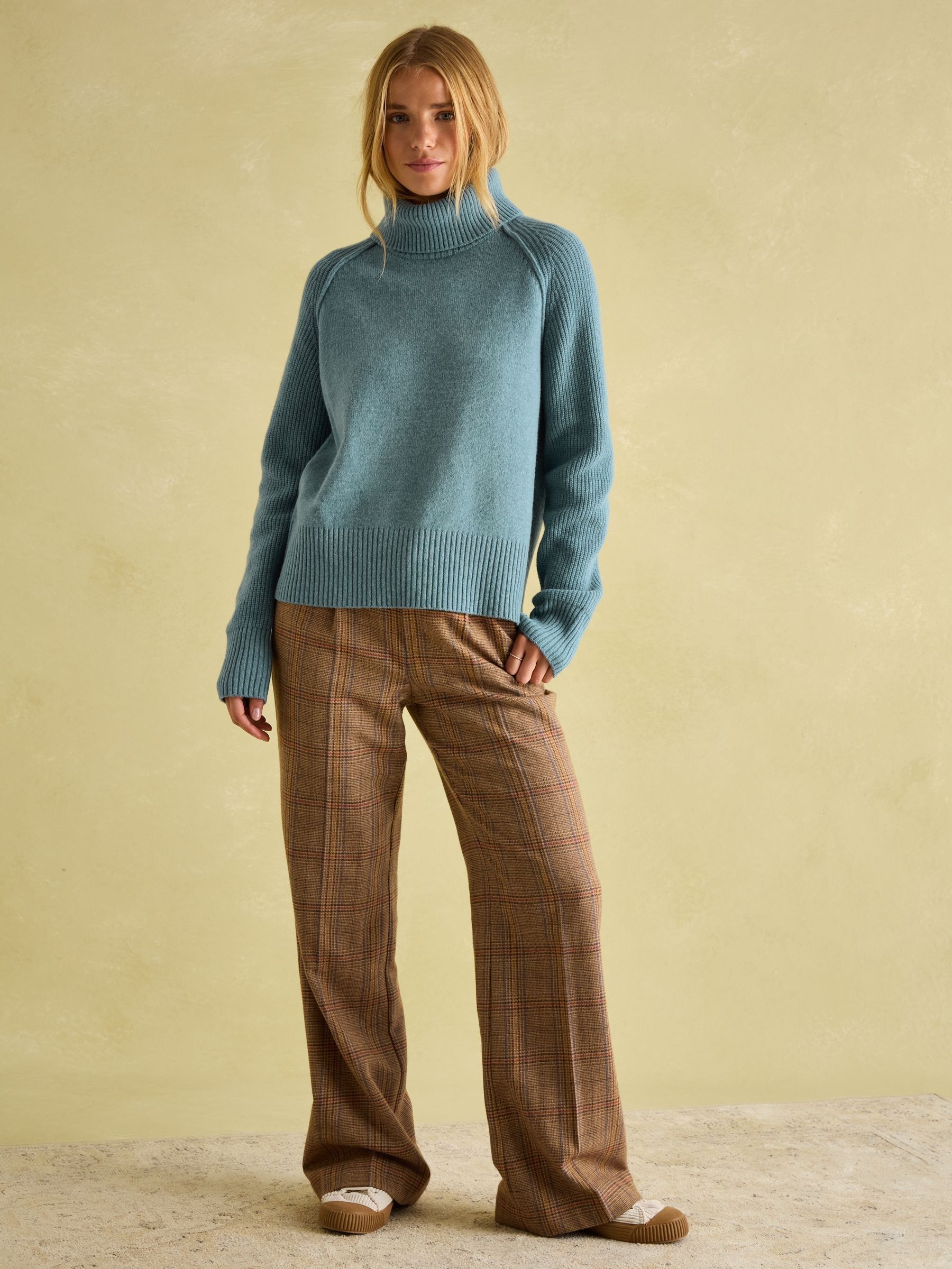 May Blue Merino Wool Jumper with Detachable Roll Neck - Image 8 of 9