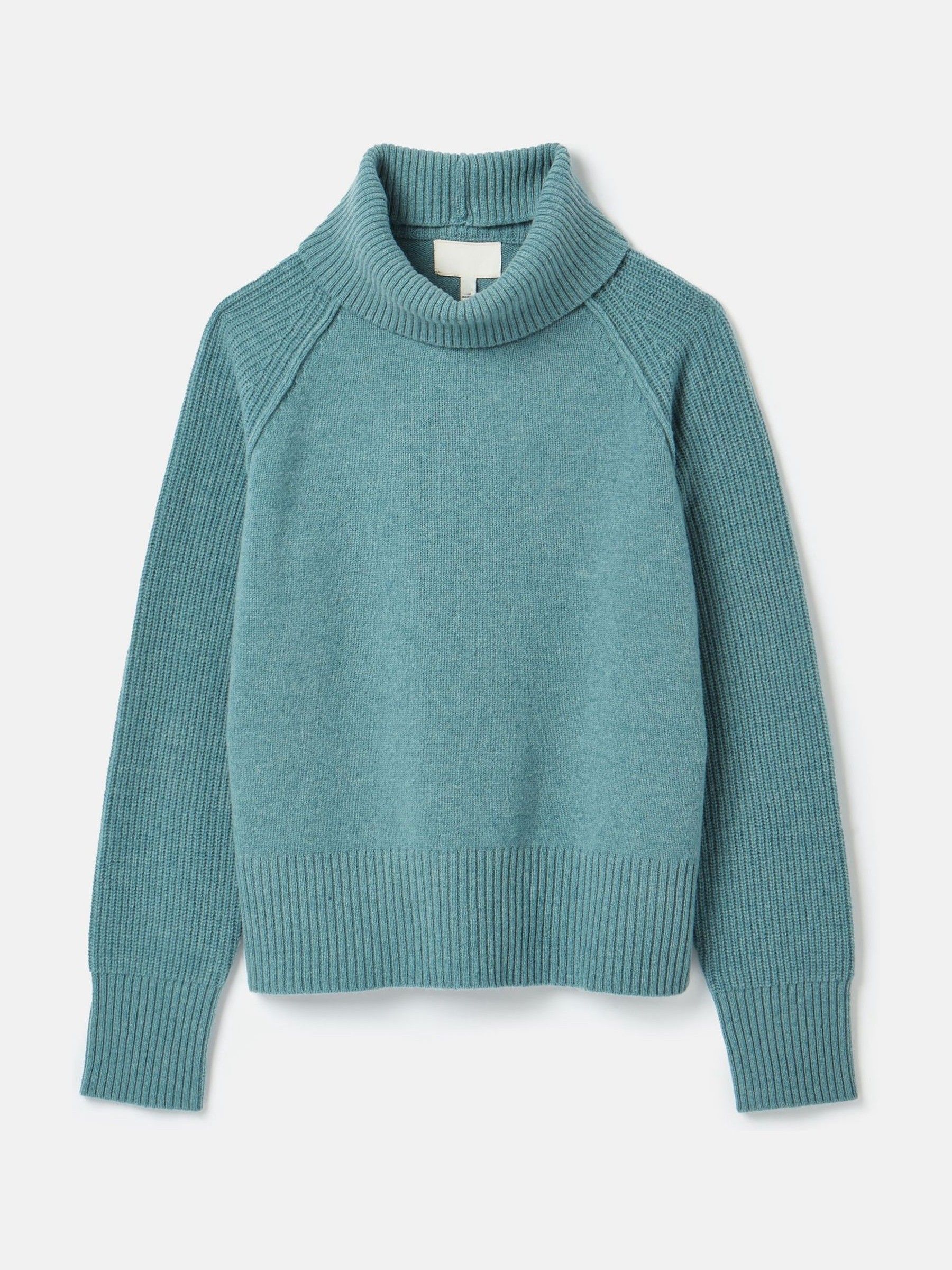 May Blue Merino Wool Jumper with Detachable Roll Neck - Image 9 of 9