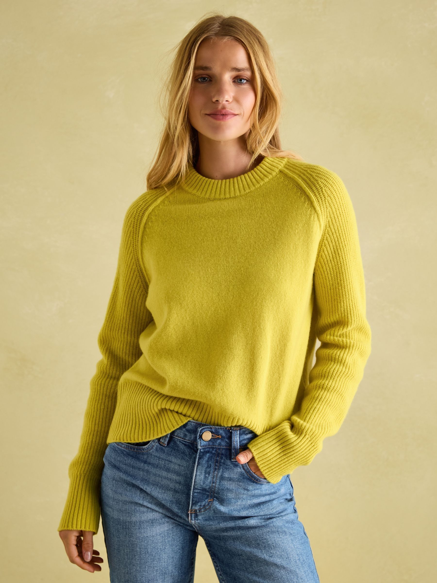 May Yellow Merino Wool Jumper with Detachable Roll Neck - Image 4 of 9