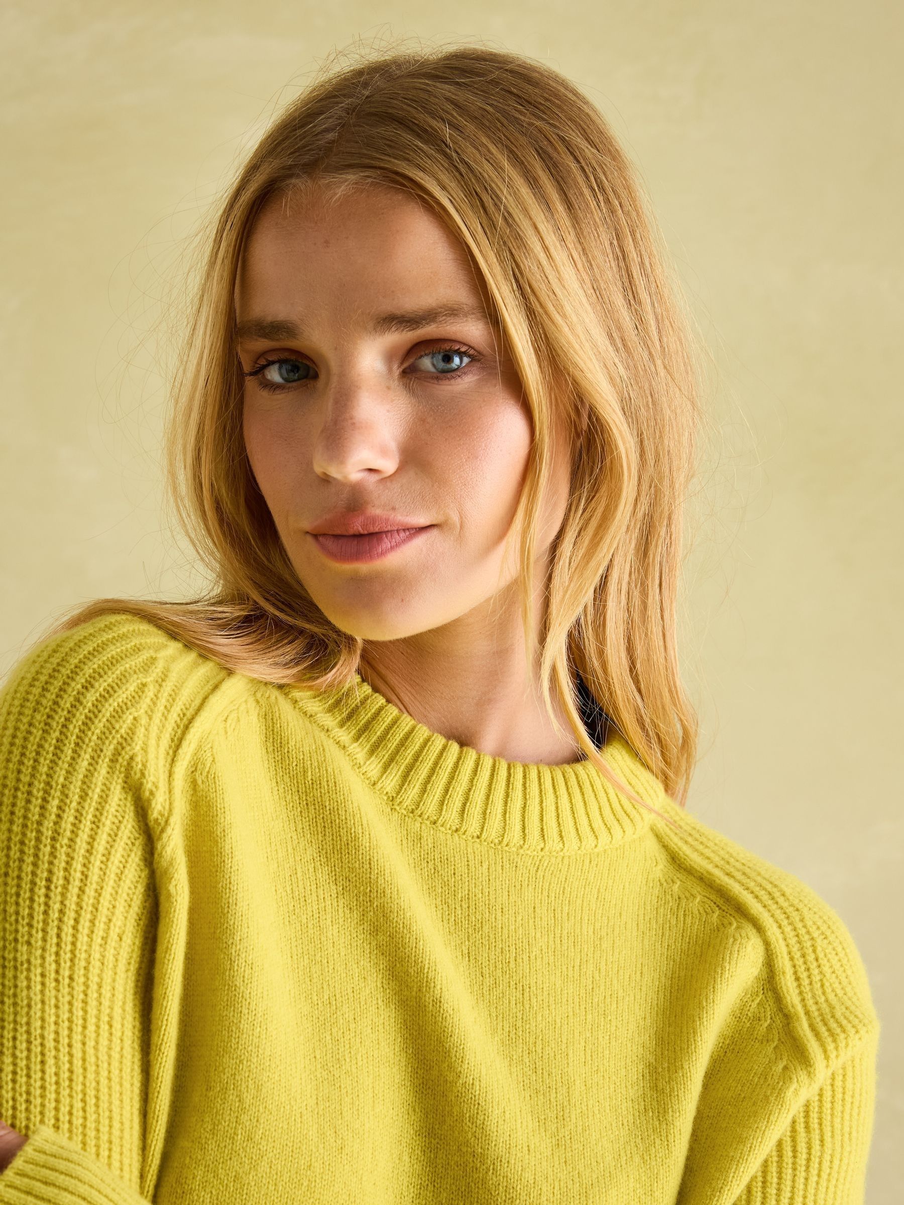 May Yellow Merino Wool Jumper with Detachable Roll Neck - Image 6 of 9