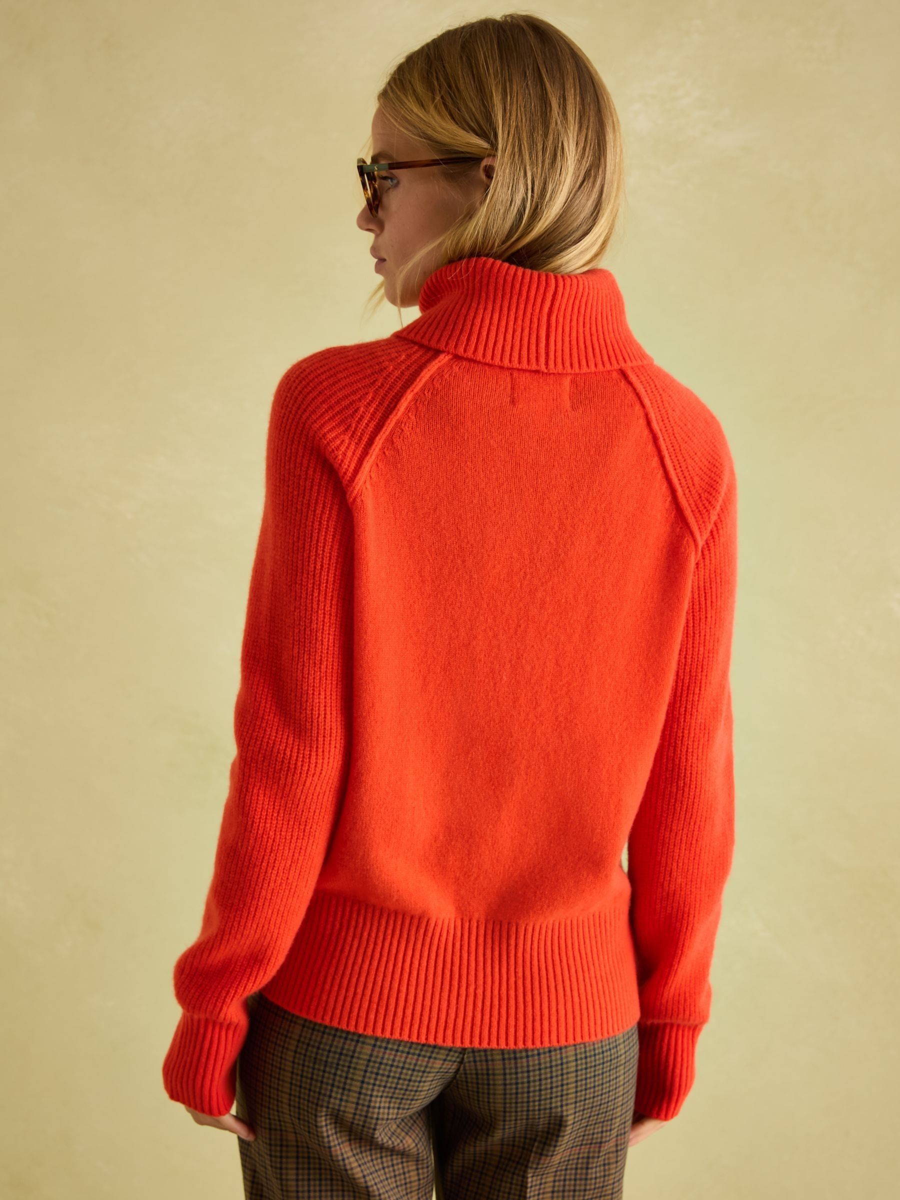 May Orange Merino Wool Jumper with Detachable Roll Neck - Image 2 of 9