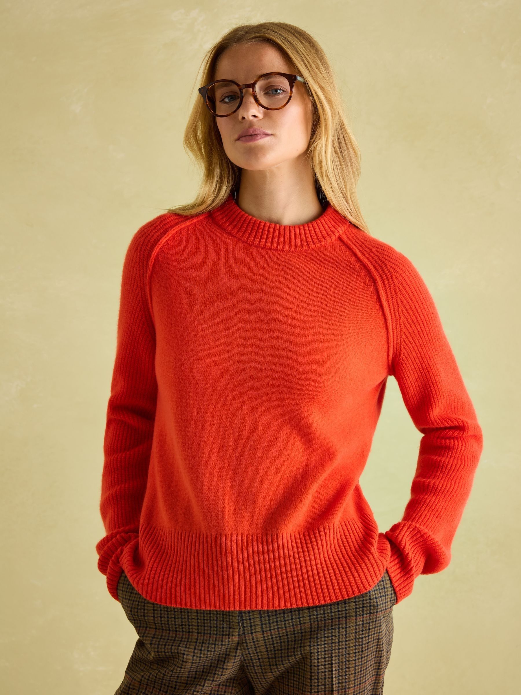 May Orange Merino Wool Jumper with Detachable Roll Neck - Image 3 of 9