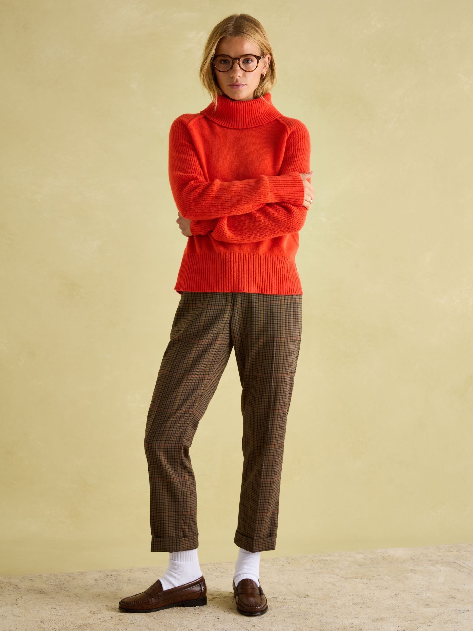 May Orange Merino Wool Jumper with Detachable Roll Neck - Image 4 of 9