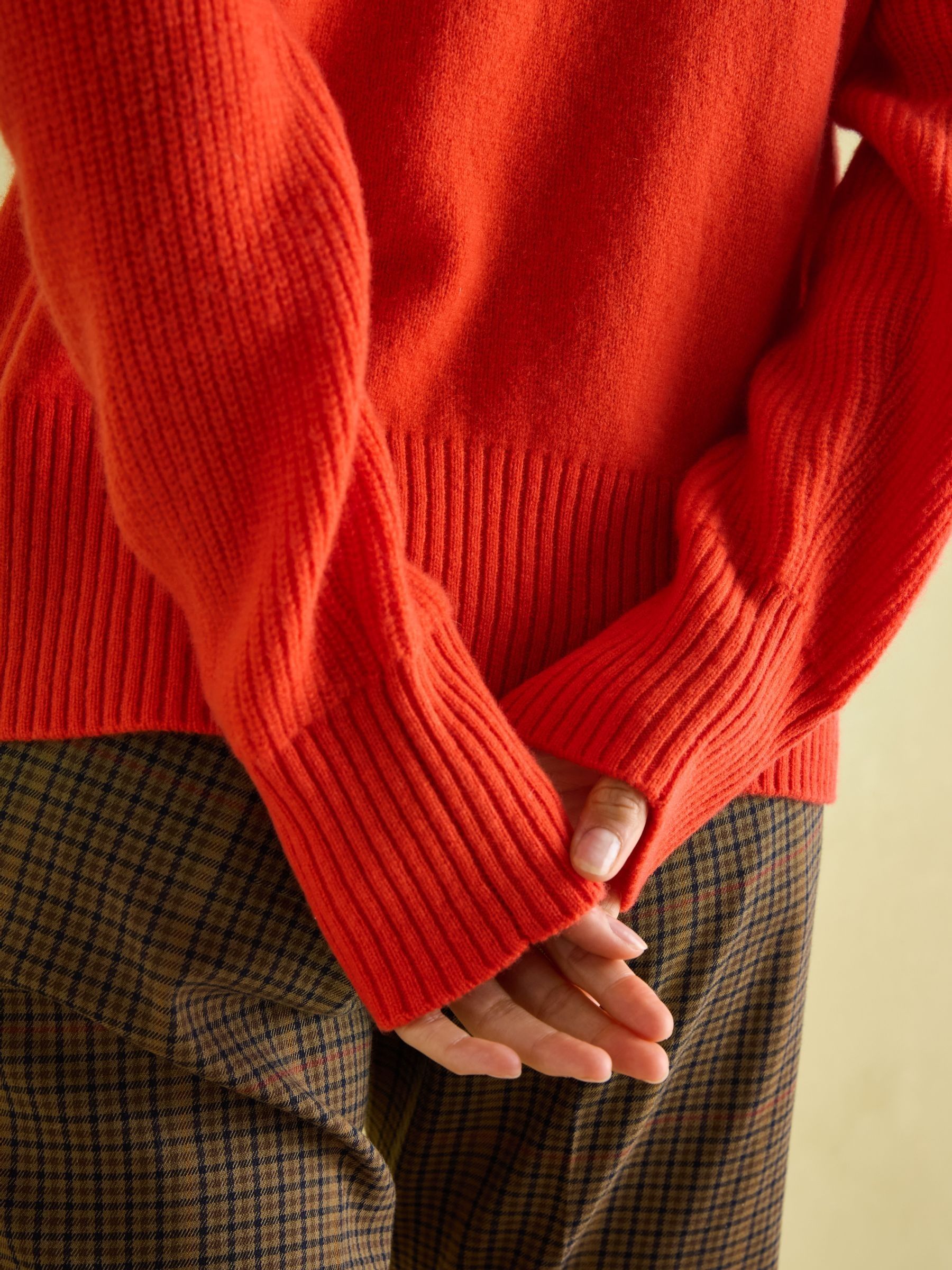 May Orange Merino Wool Jumper with Detachable Roll Neck - Image 7 of 9