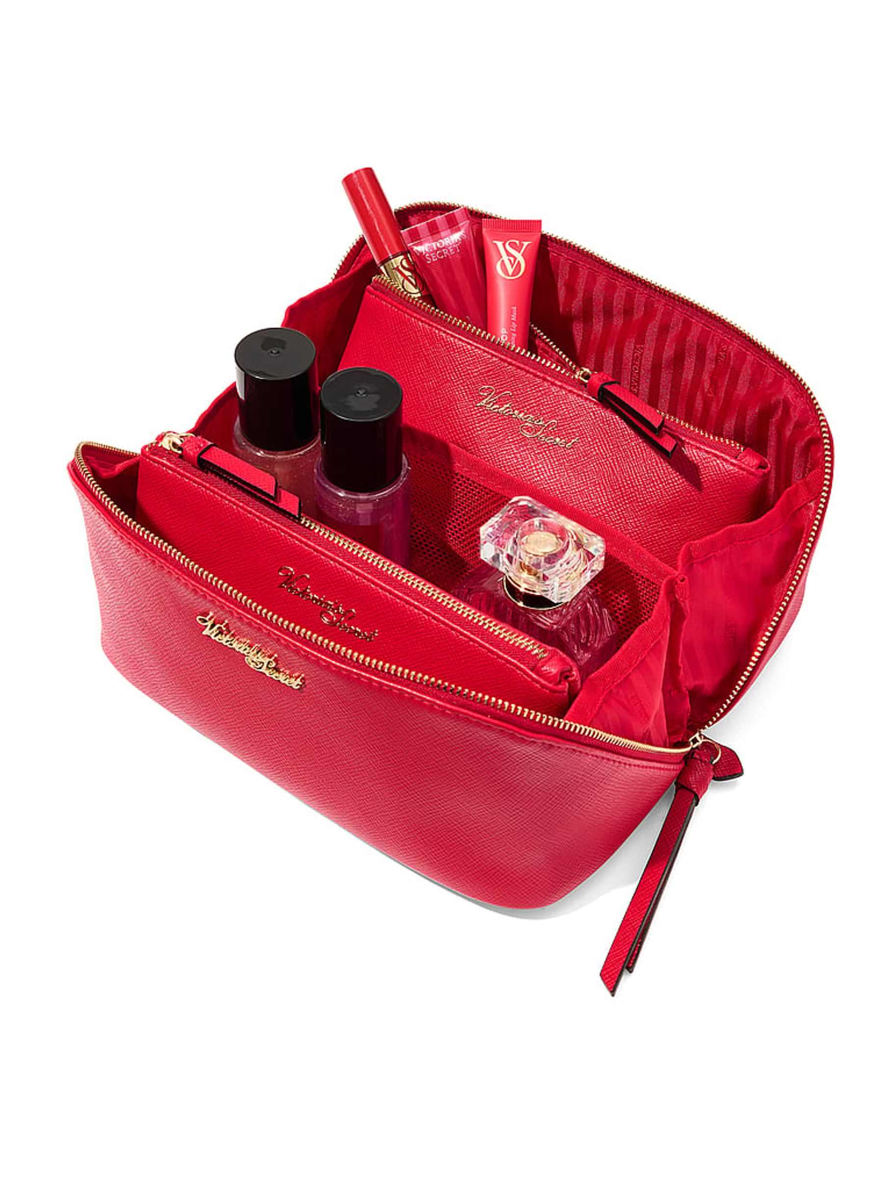 Lipstick Red Makeup Bag 3 Piece - Image 3 of 3 Lipstick Red Makeup Bag 3 Piece - Image 3 of 3