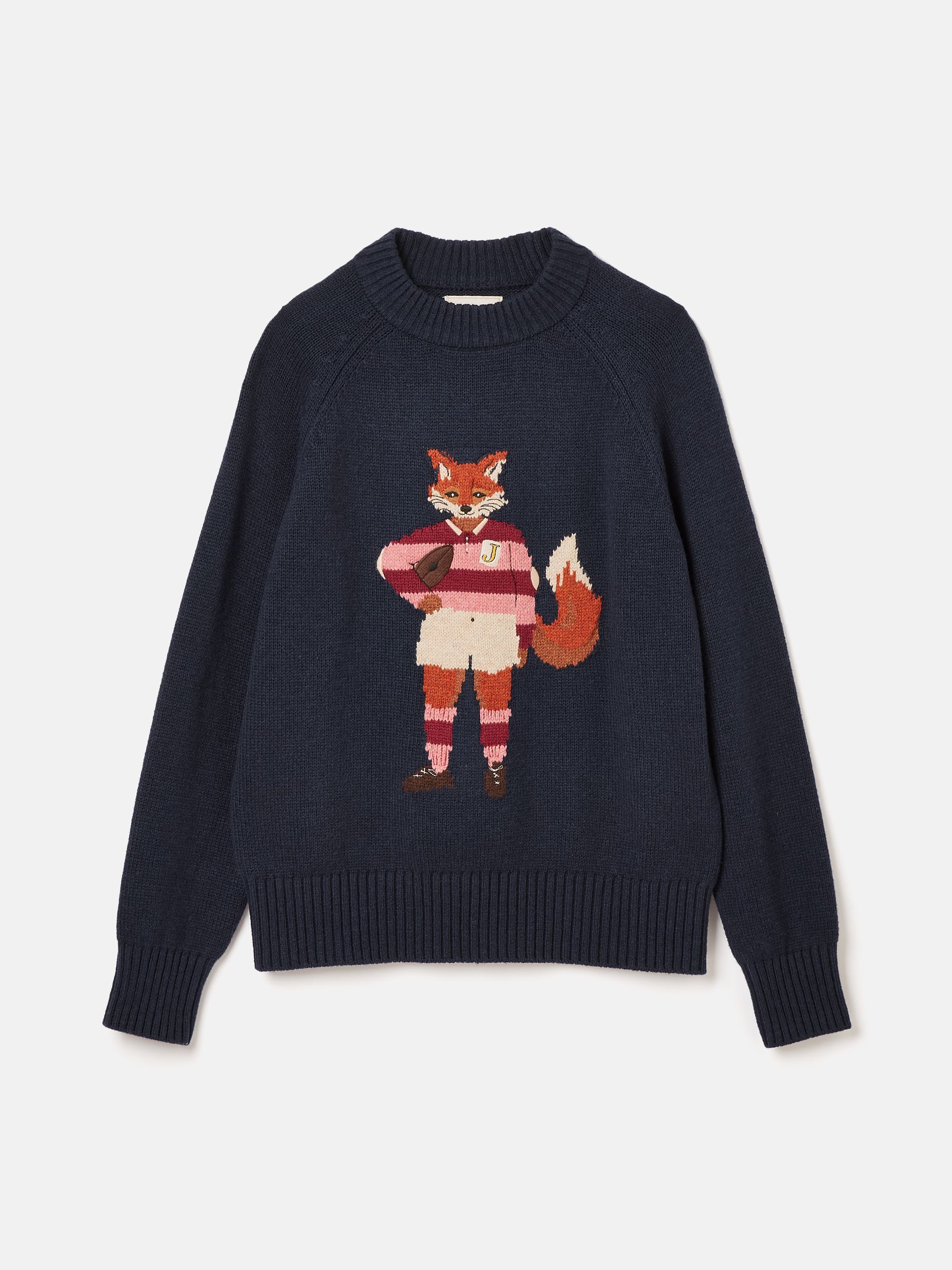 Jonty Navy Blue Intarsia Fox Knit Jumper - Image 7 of 7