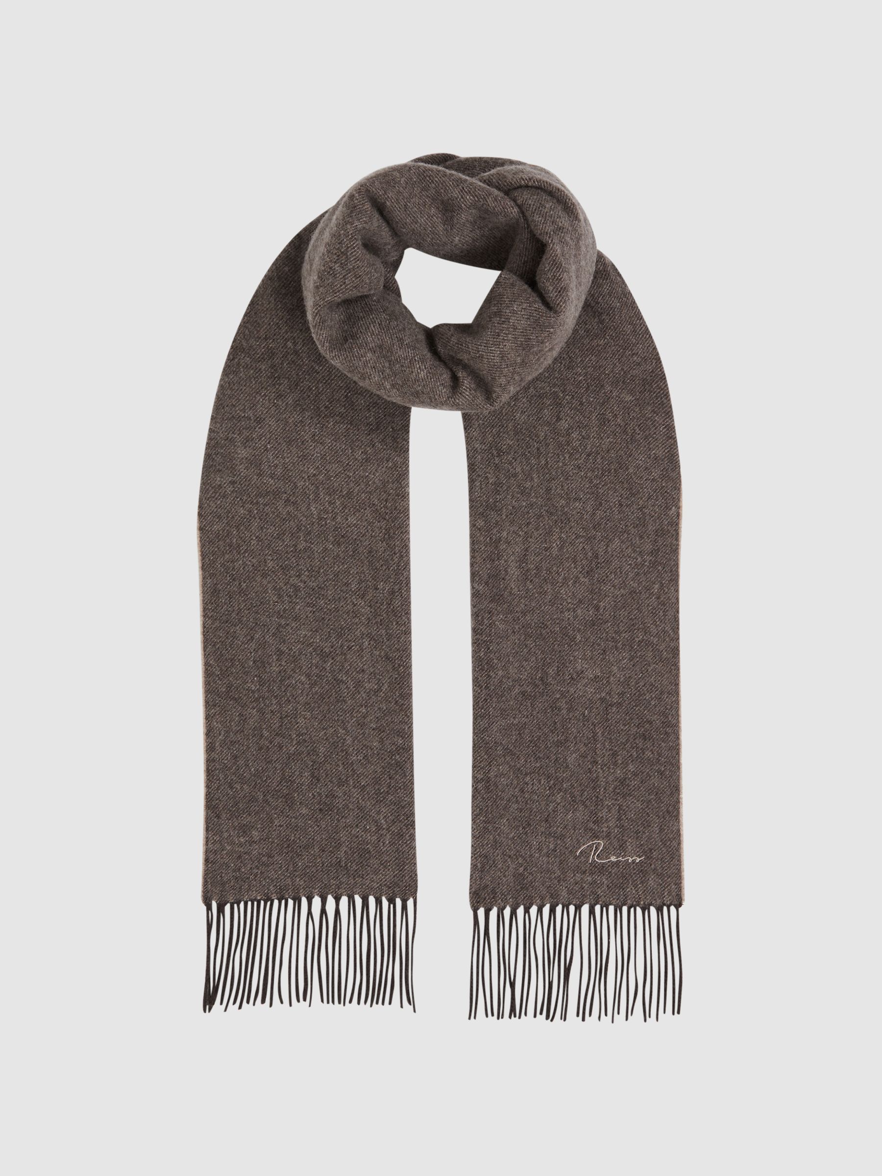 Cashmere Blend Scarf in Taupe - Image 3 of 5