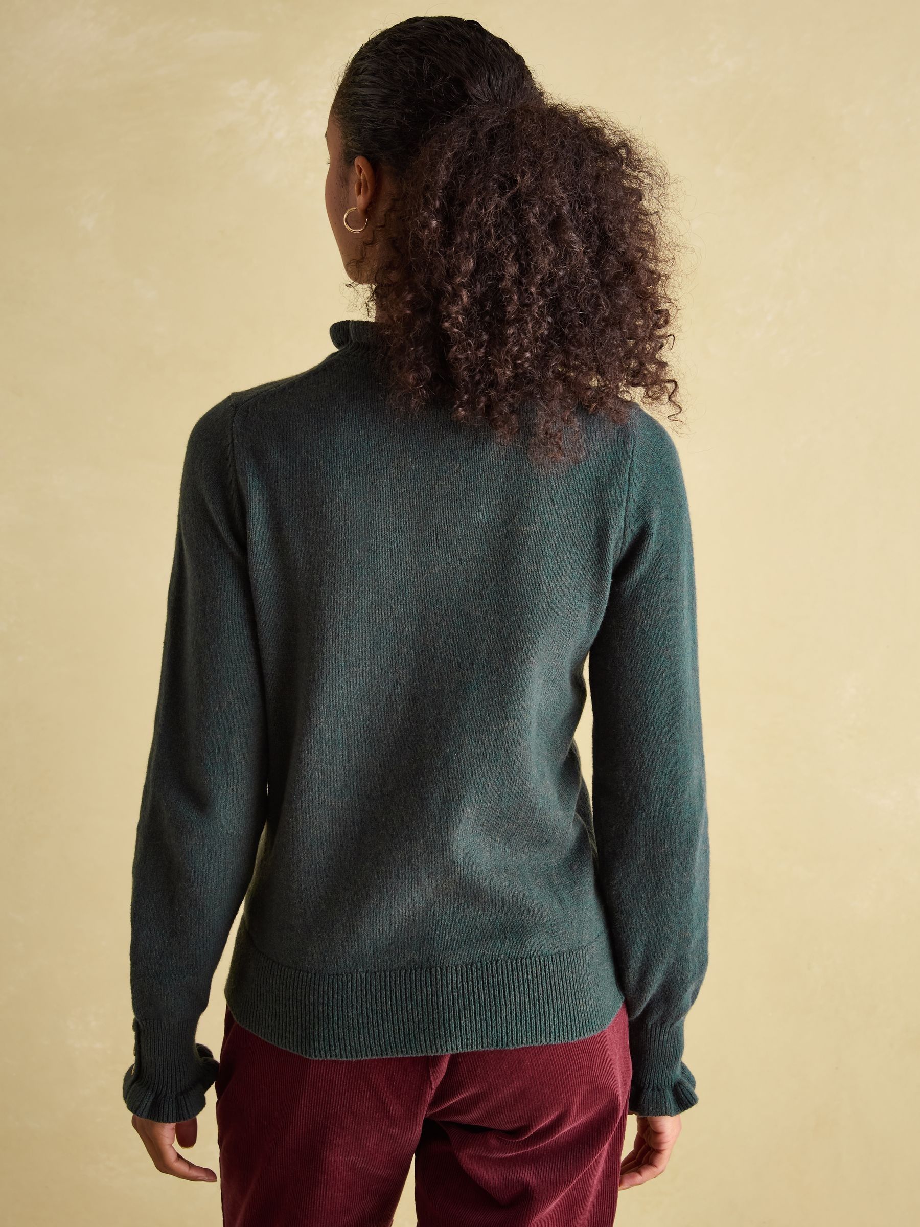 Edith Green Frill Neck Jumper - Image 2 of 6