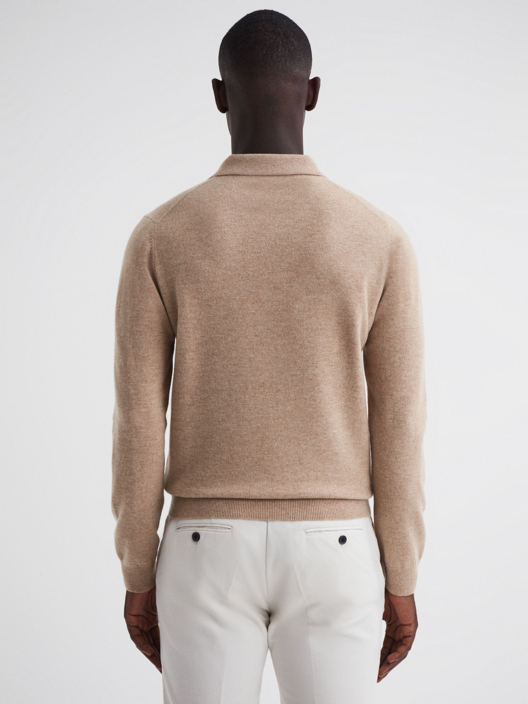 Merino Wool Open Collar Top in Camel - Image 5 of 5