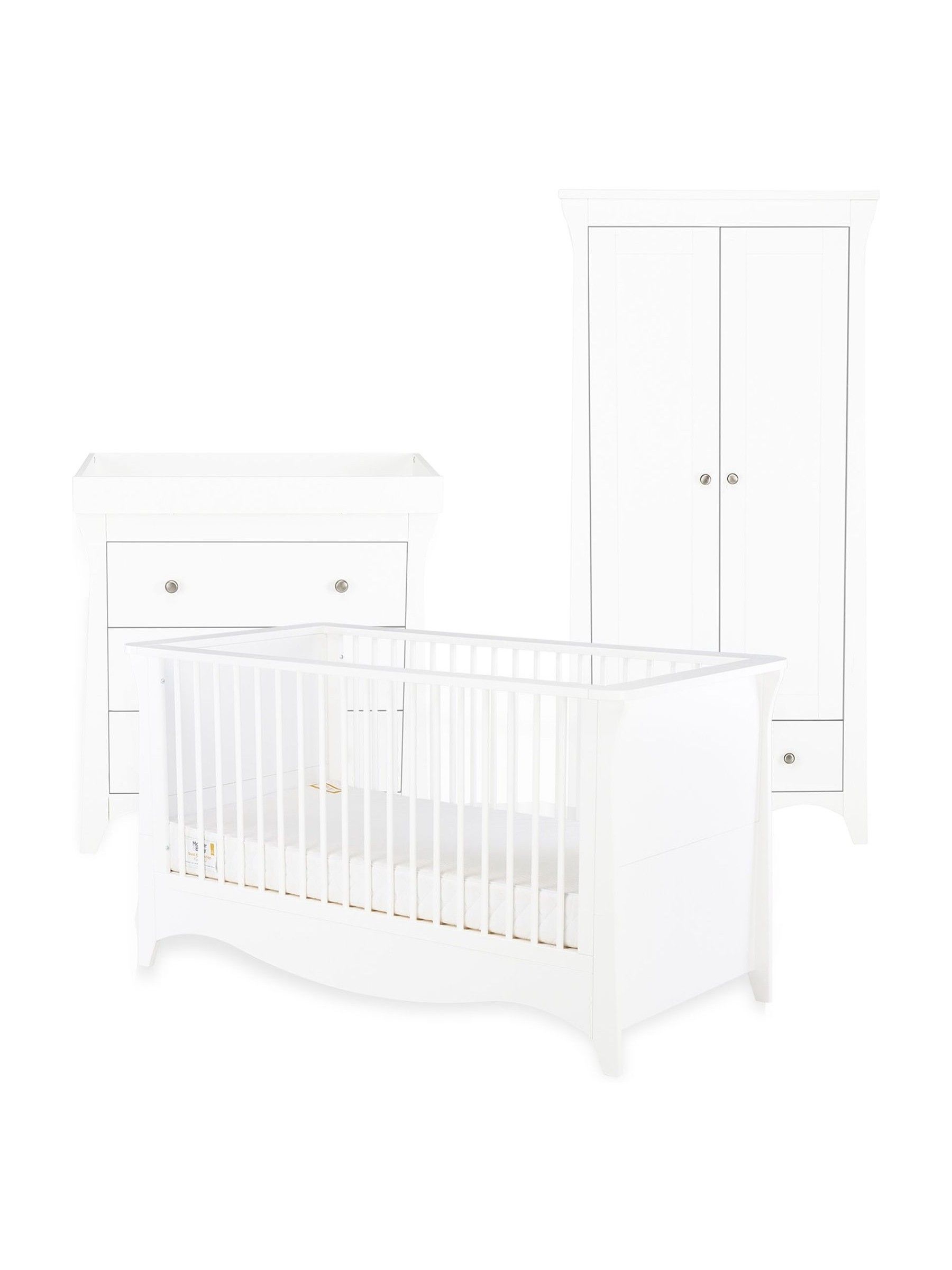 CuddleCo 3 Piece White Cashmere Clara Nursery Furniture Set - Image 4 of 4