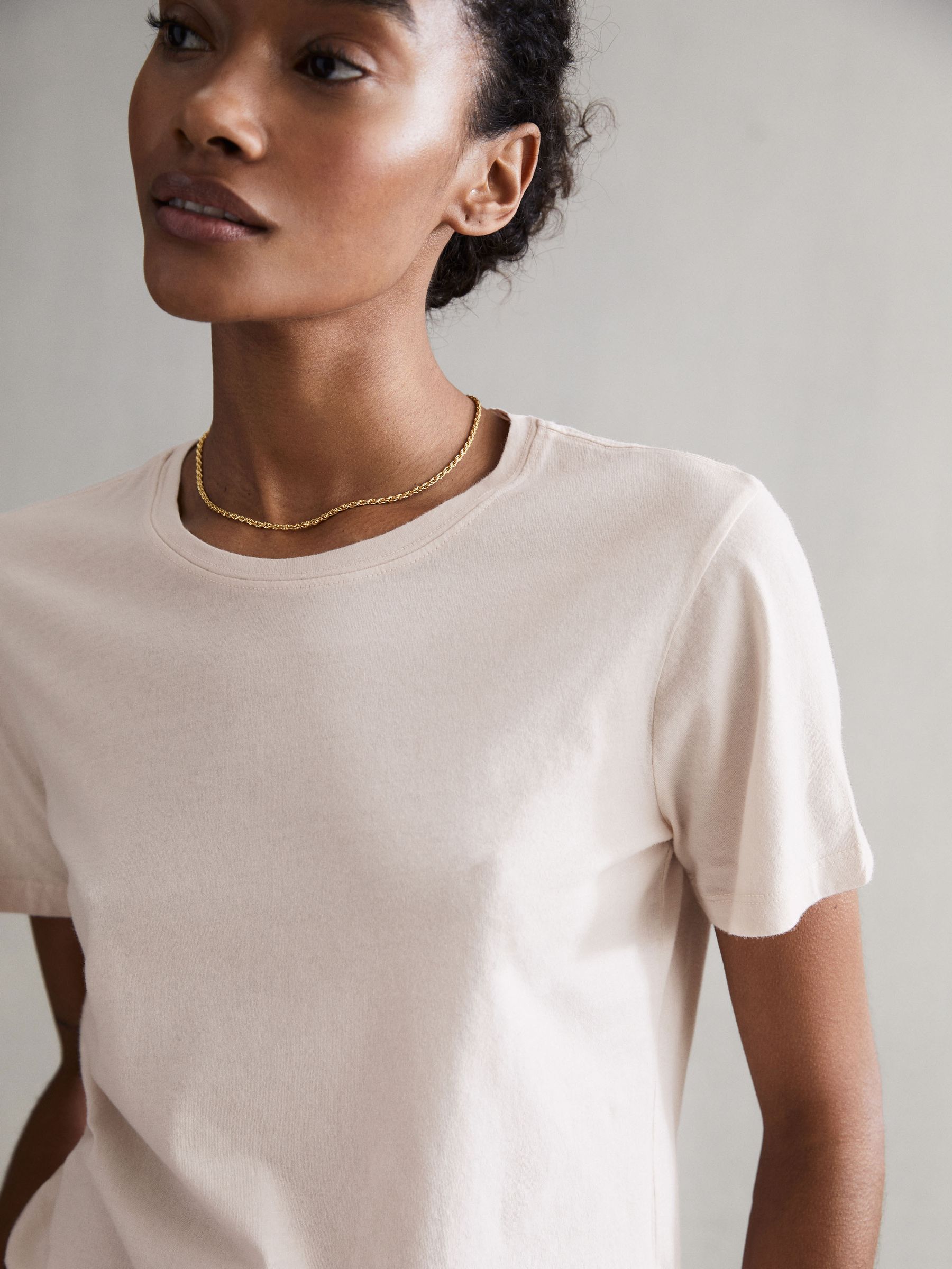 Cotton Garment Dyed T-Shirt in Pink - Image 5 of 5