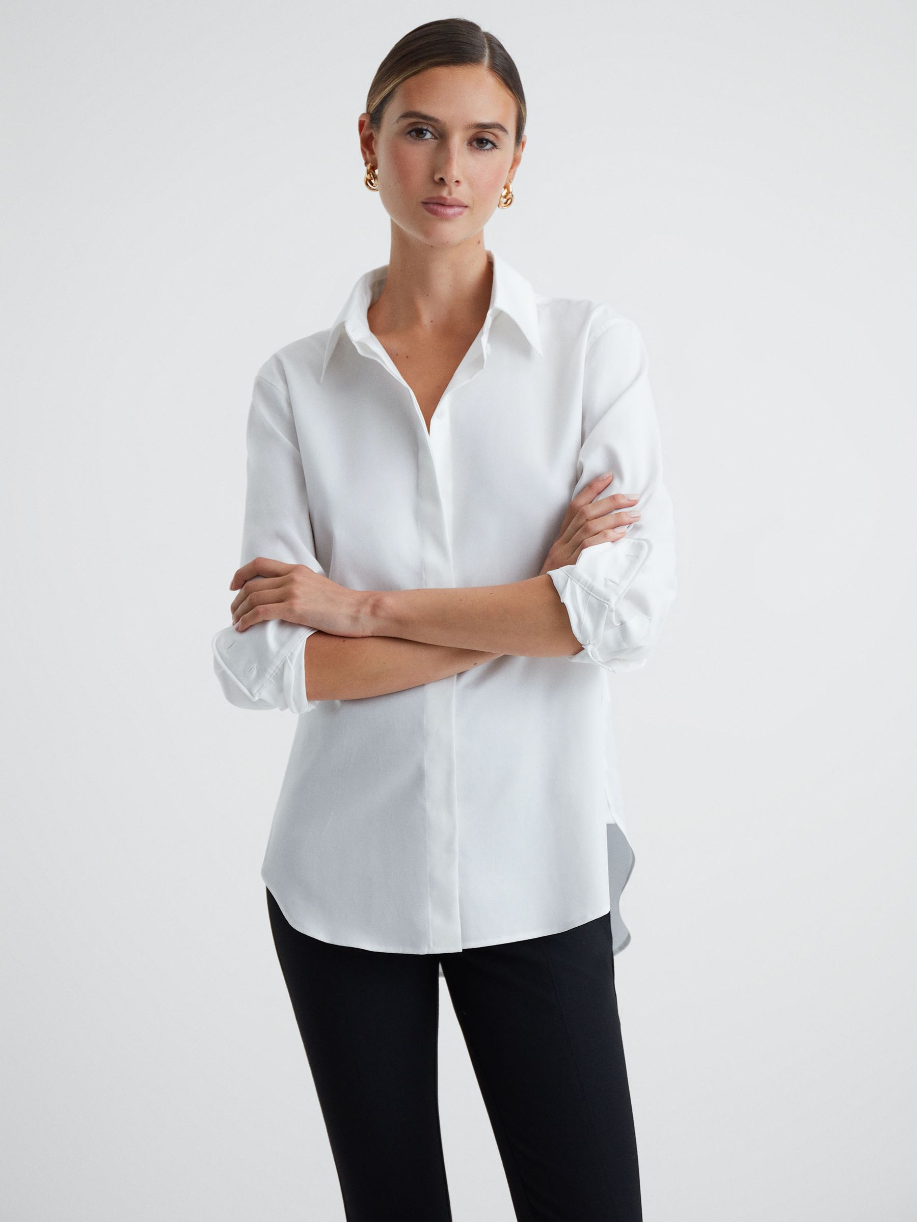 Premium Cotton Shirt in White - Image 1 of 4 Premium Cotton Shirt in White - Image 1 of 4