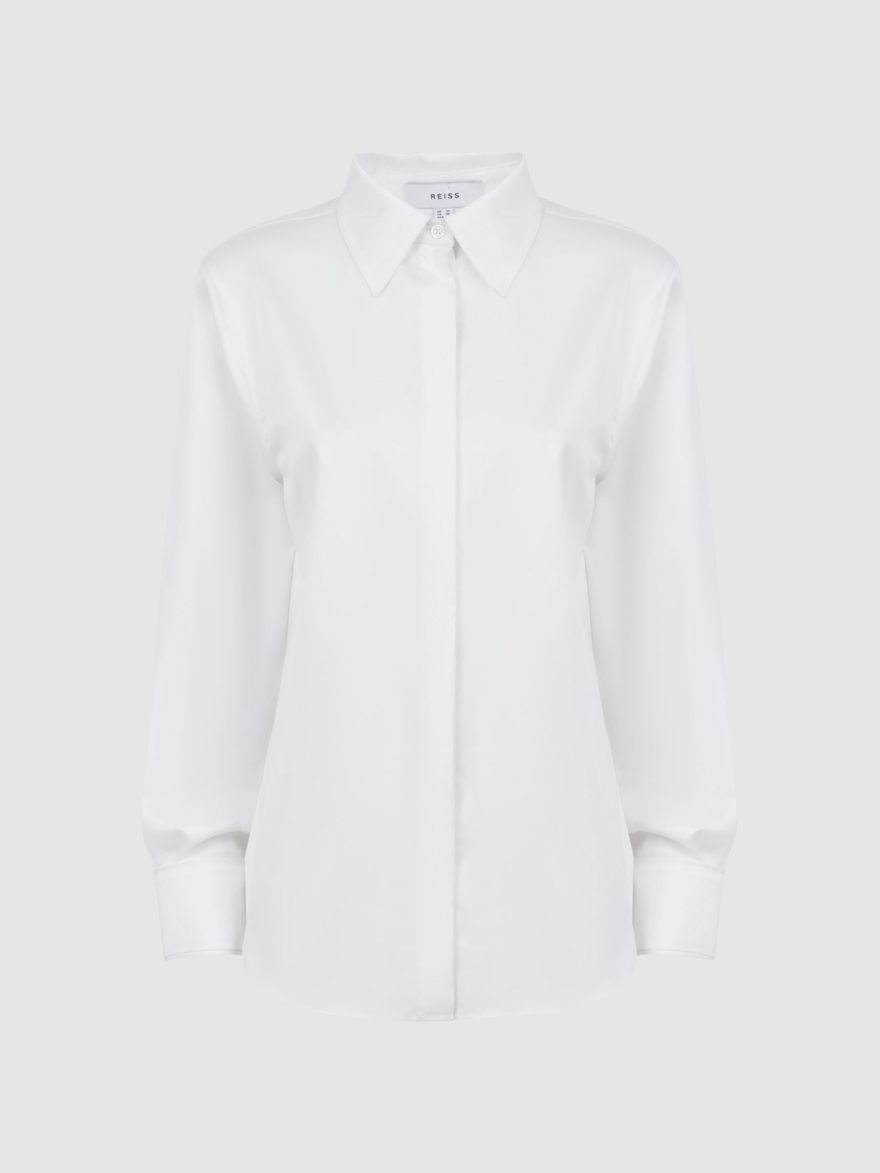 Premium Cotton Shirt in White - Image 2 of 4 Premium Cotton Shirt in White - Image 2 of 4