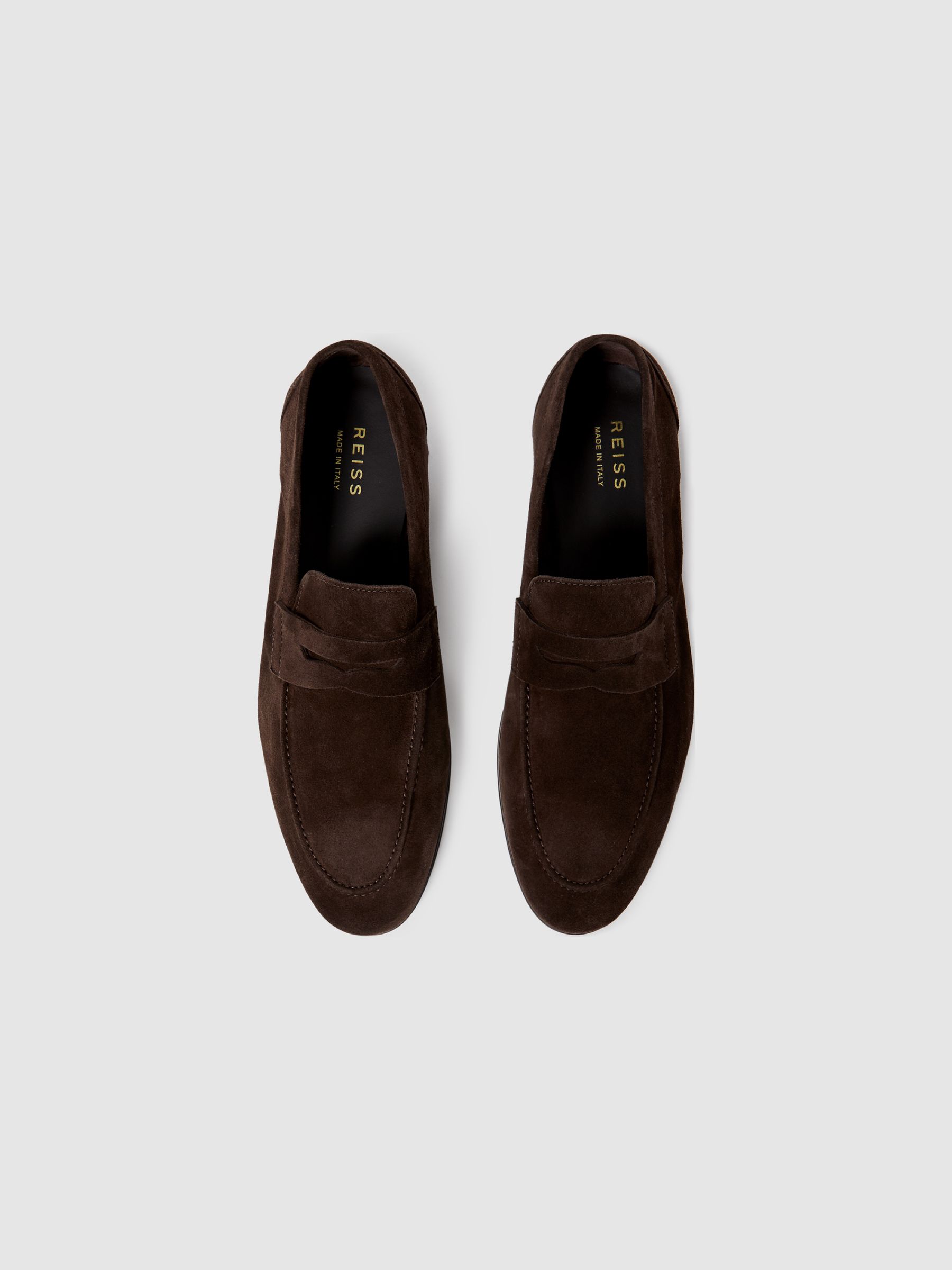Suede Slip On Loafers in Chocolate - Image 3 of 5