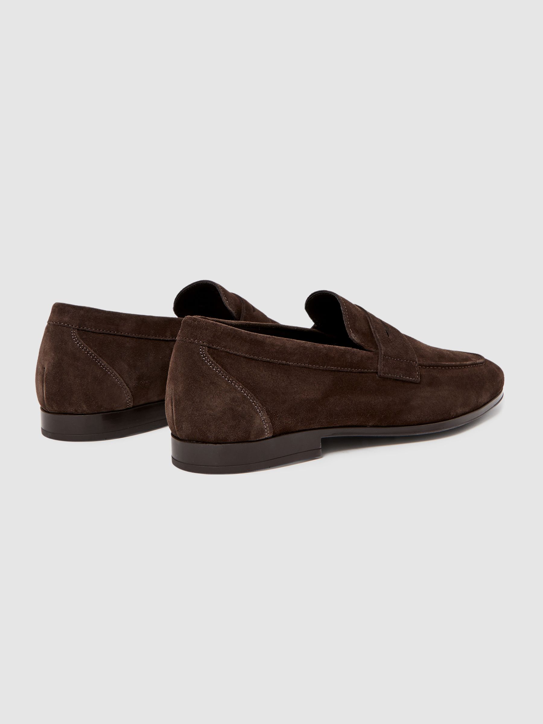 Suede Slip On Loafers in Chocolate - Image 4 of 5