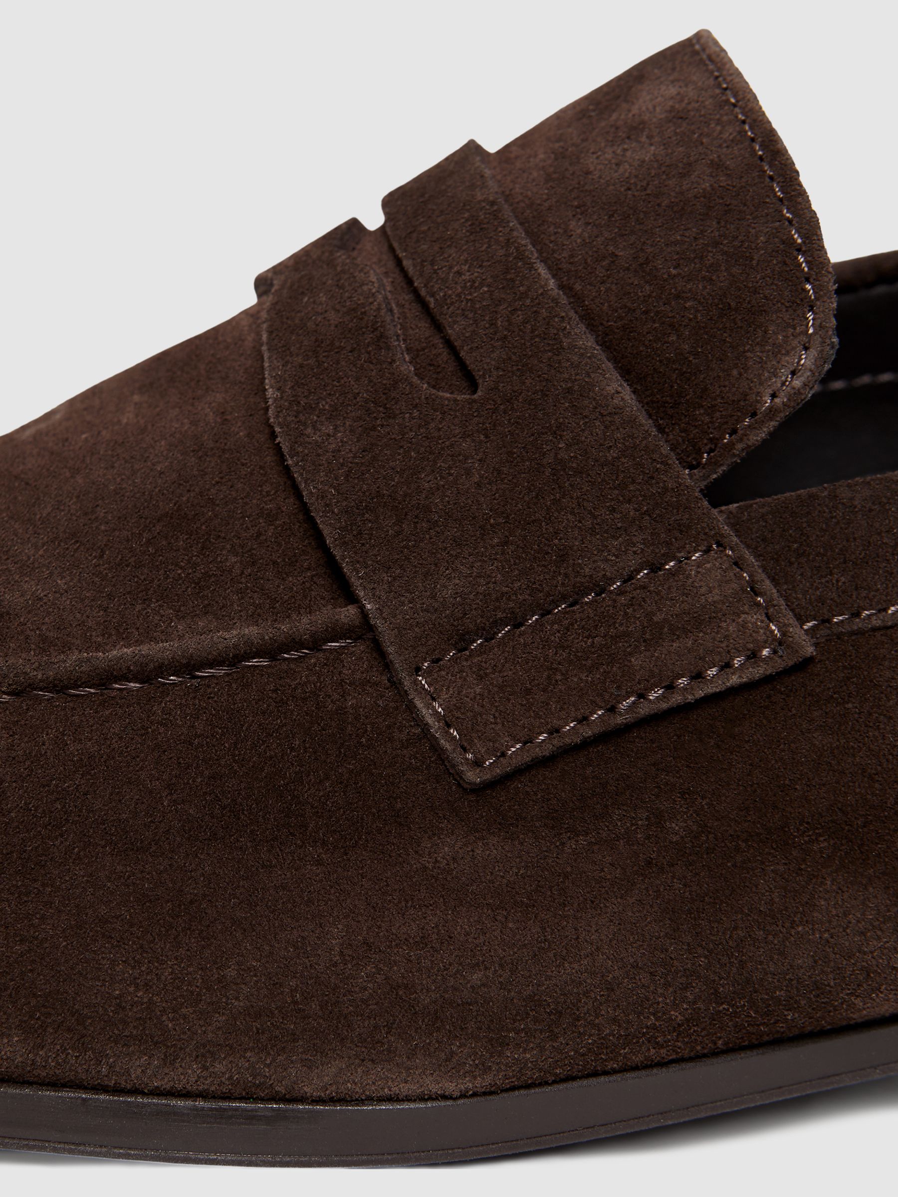Suede Slip On Loafers in Chocolate - Image 5 of 5