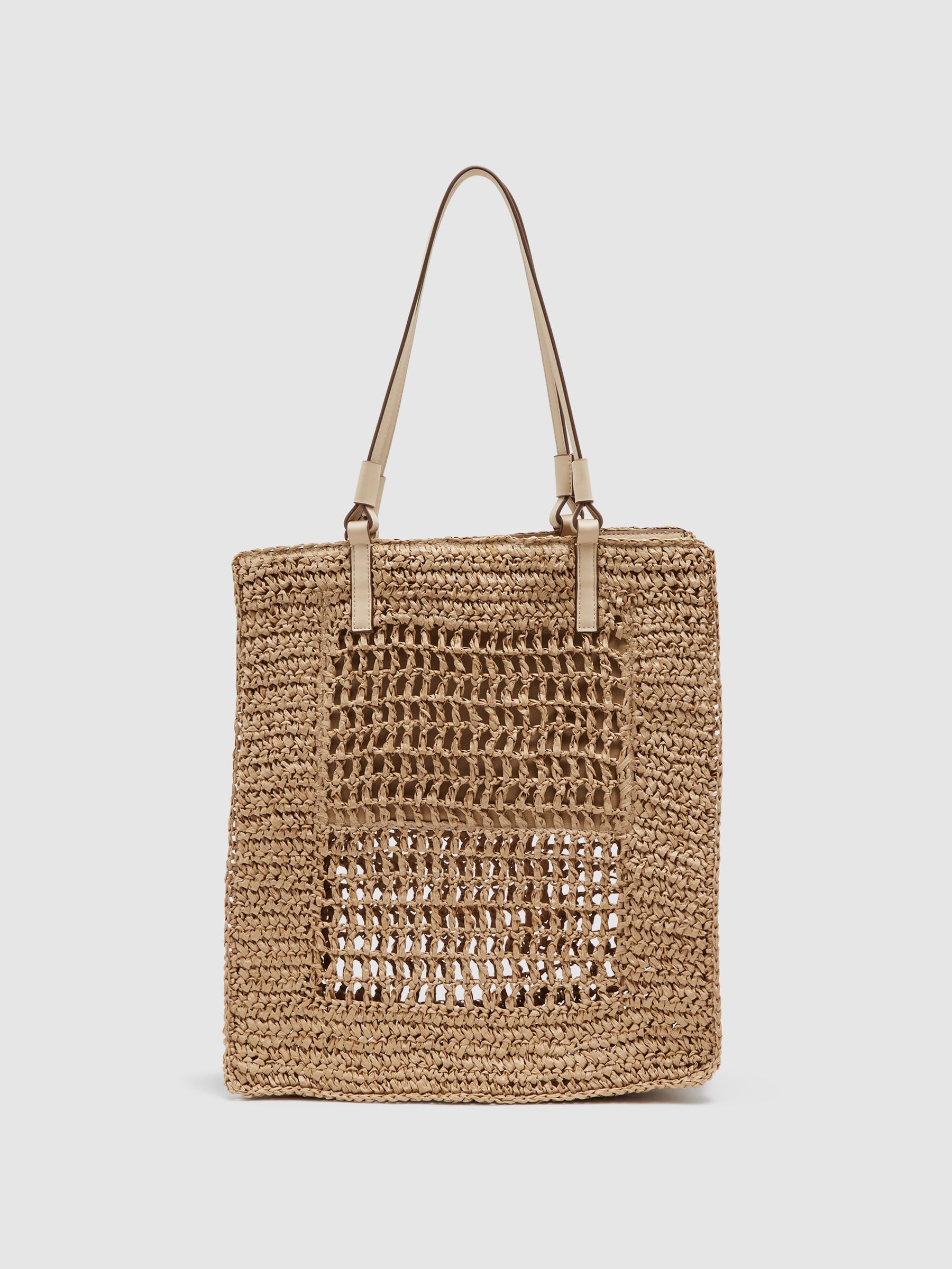 Woven Tote Bag in Natural - Image 4 of 5
