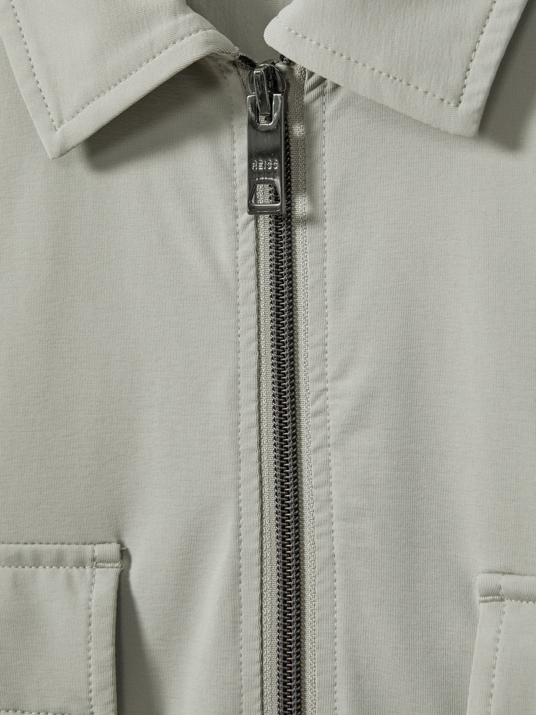 Technical Zip-Through Jacket in Light Sage Green - Image 6 of 6