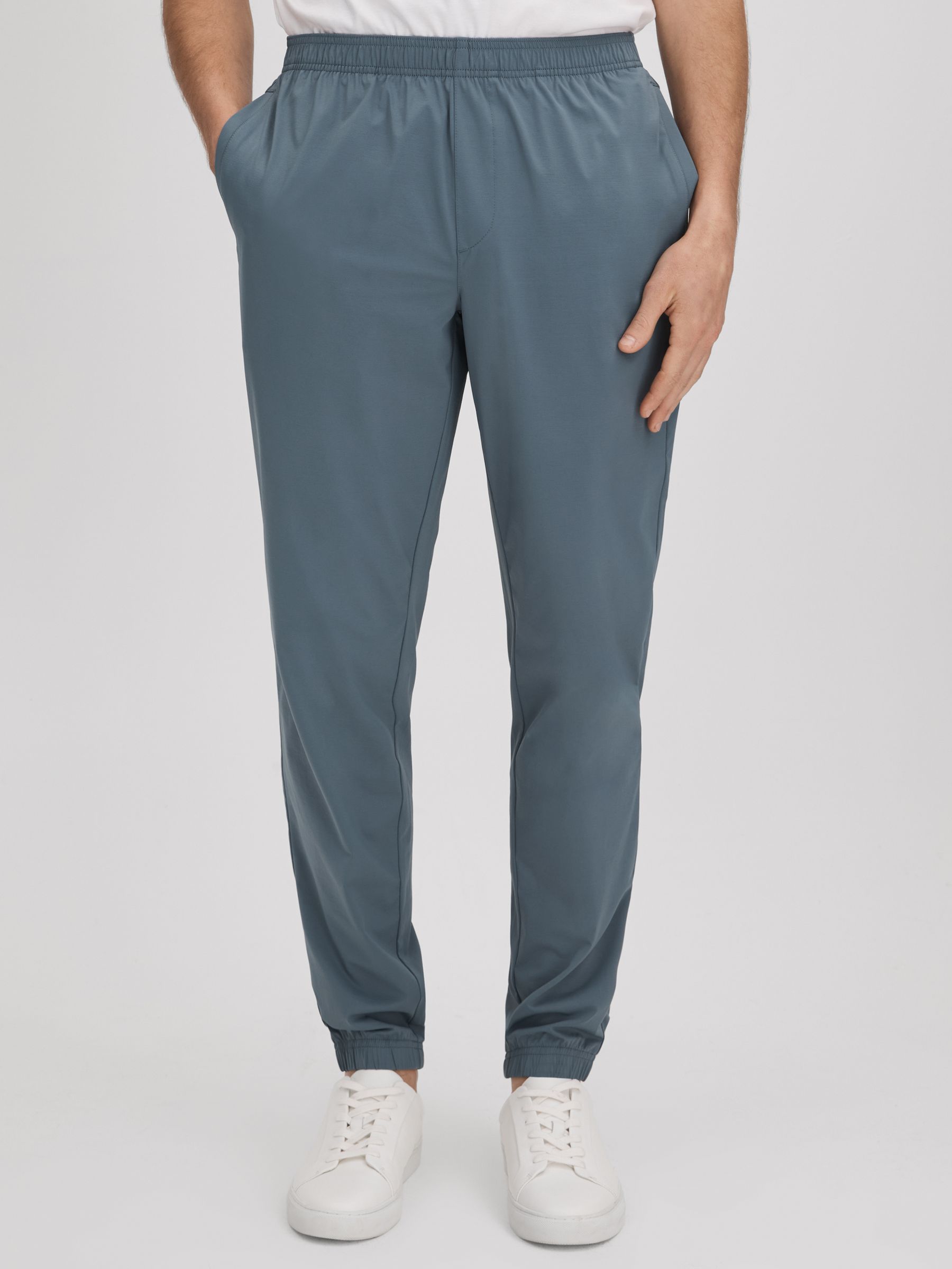 Technical Elasticated Waist Joggers in Steel Blue - Image 1 of 6