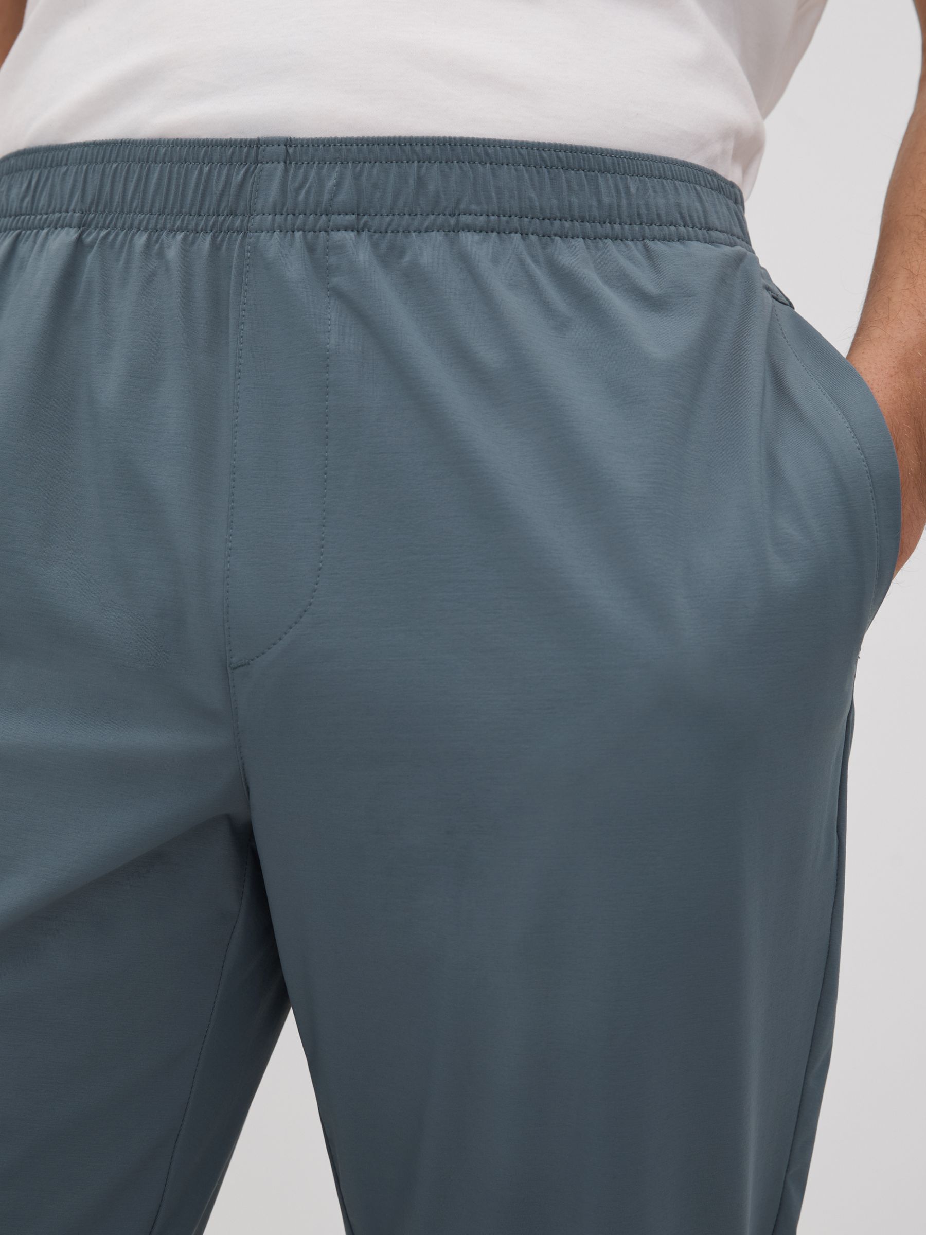 Technical Elasticated Waist Joggers in Steel Blue - Image 4 of 6