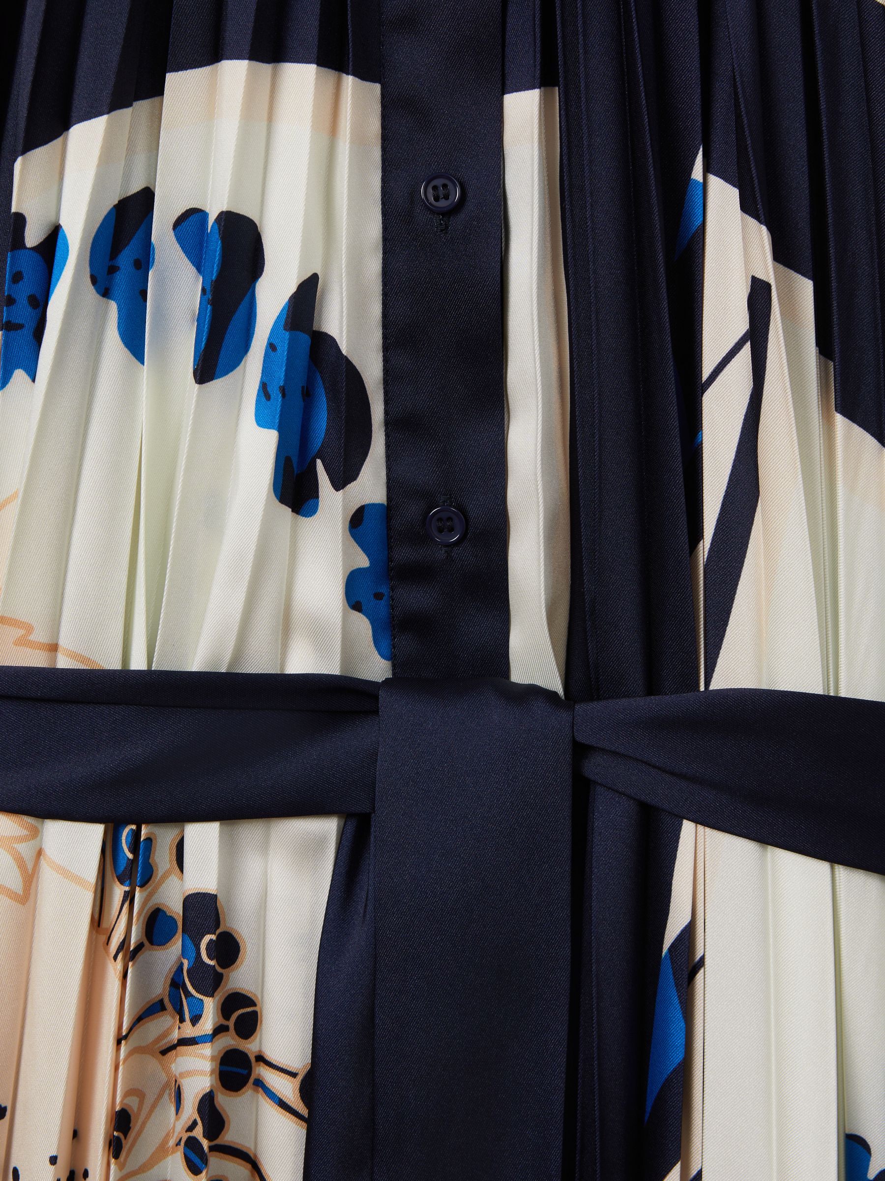 Printed Pleated Maxi Dress in Blue - Image 7 of 7