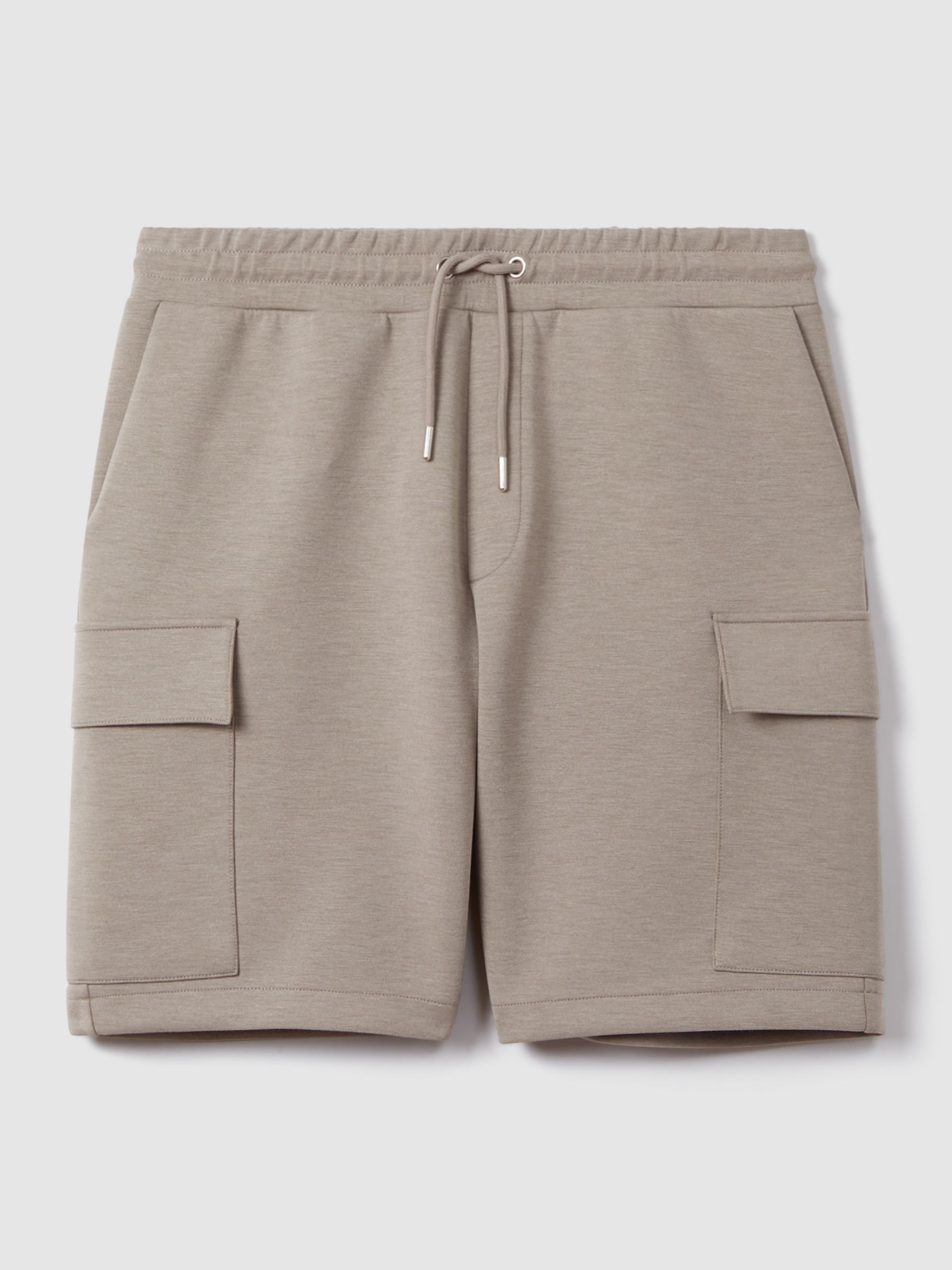 Interlock Jersey Drawstring Shorts in Taupe - Image 2 of 6