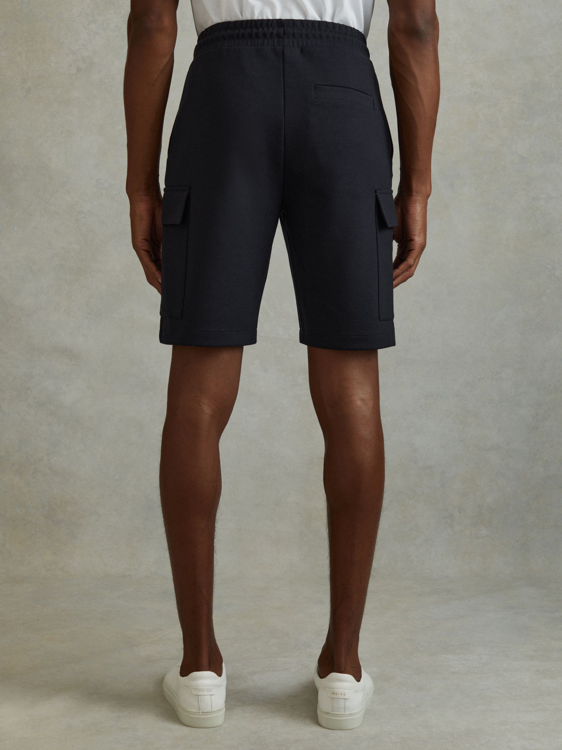 Interlock Jersey Drawstring Shorts in Navy Blue - Image 5 of 6