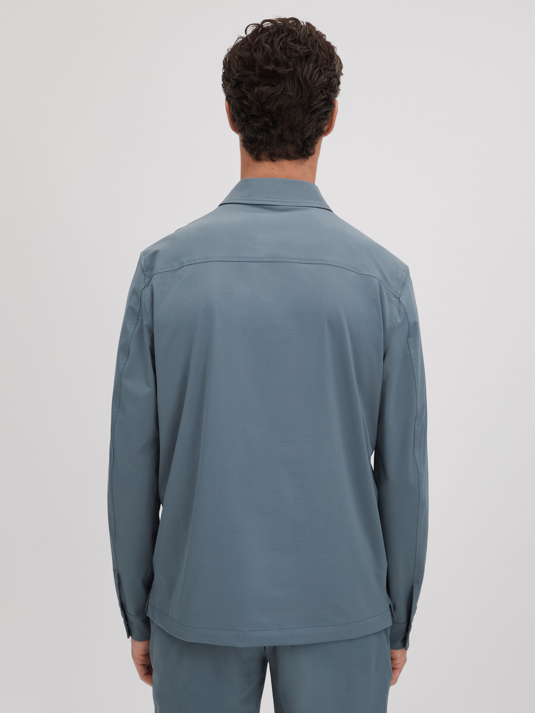Technical Zip-Through Jacket in Steel Blue - Image 5 of 6