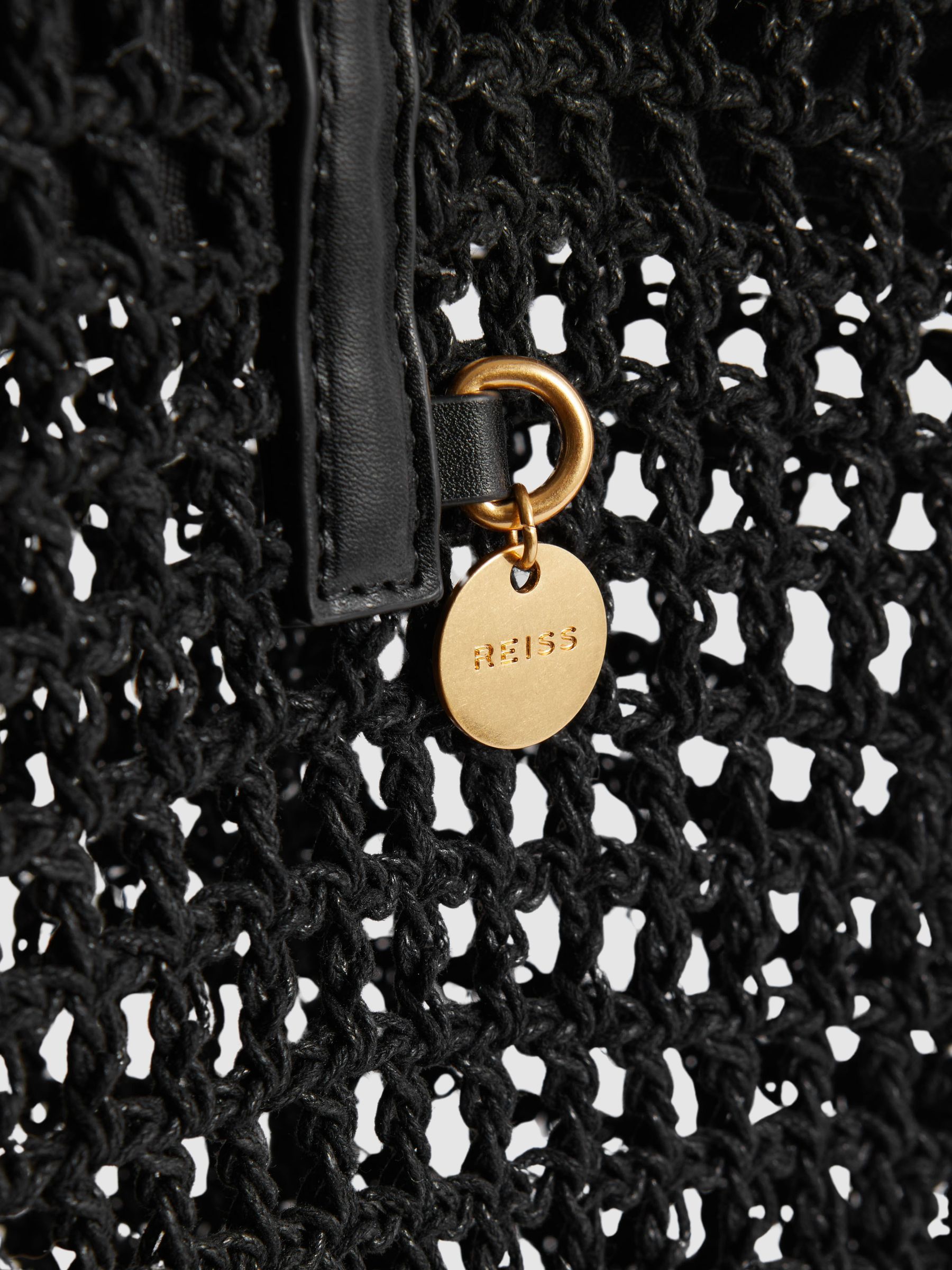 Waxed Woven Tote Bag in Black - Image 5 of 5