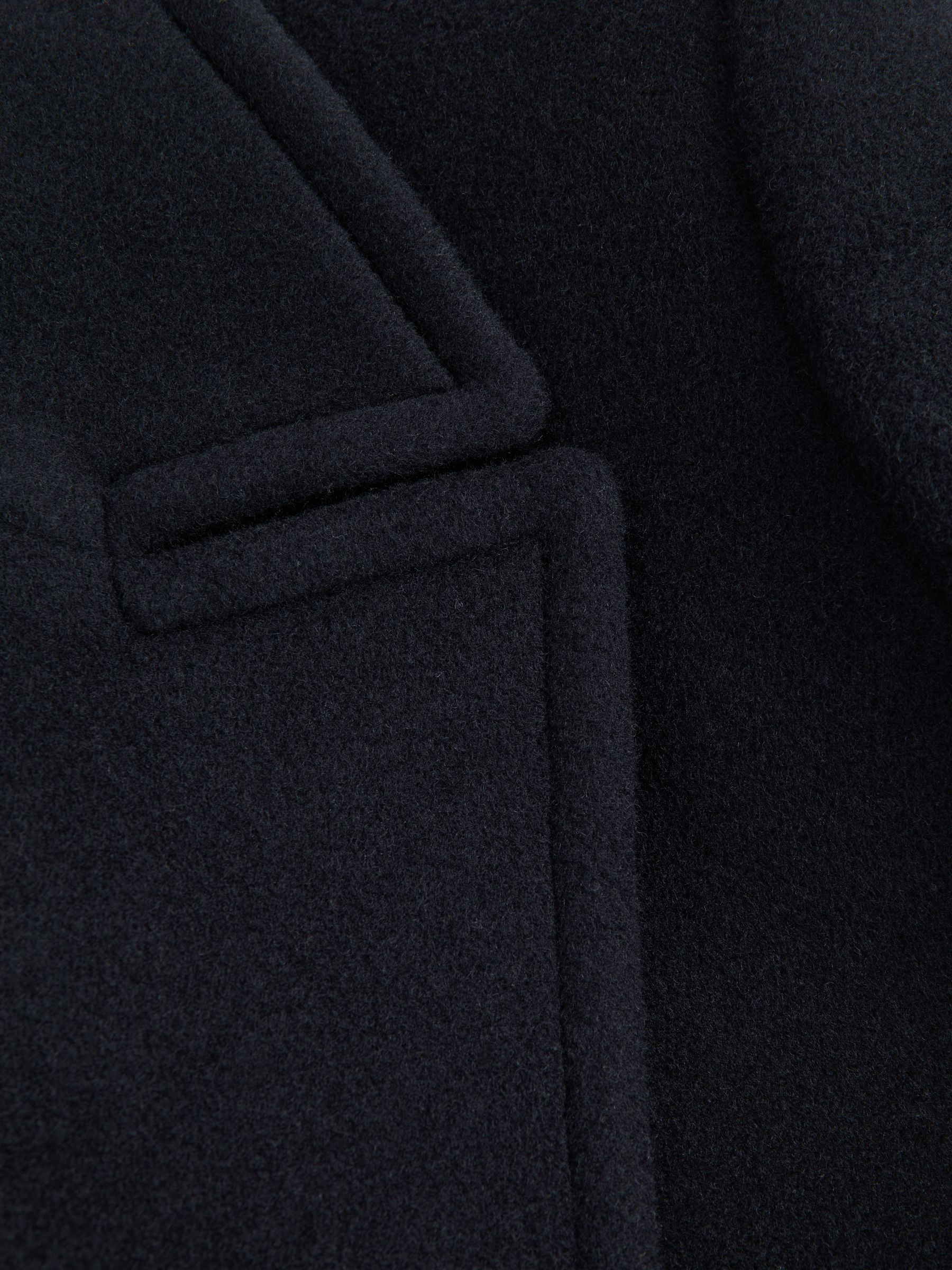 Wool Blend Double Breasted Peacoat in Light Navy - Image 6 of 6
