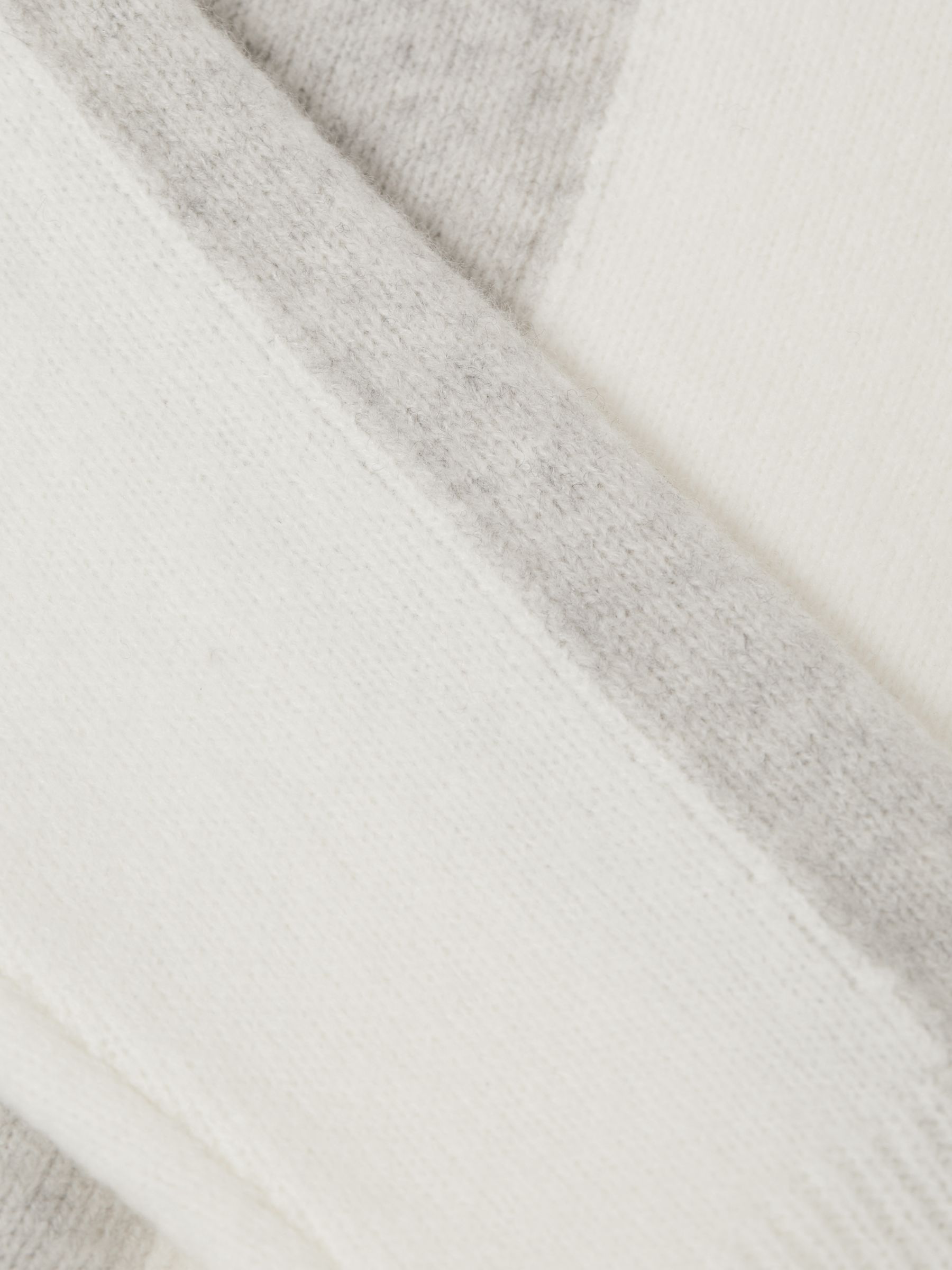 4-9 yrs Funnel Neck Striped Jumper in Grey/White - Image 4 of 4