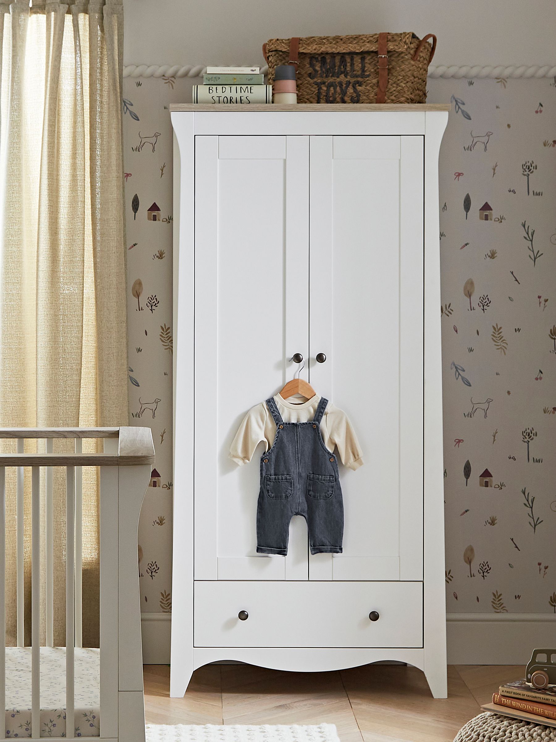 CuddleCo White Ash Clara 2 Door Nursery Wardrobe - Image 1 of 5