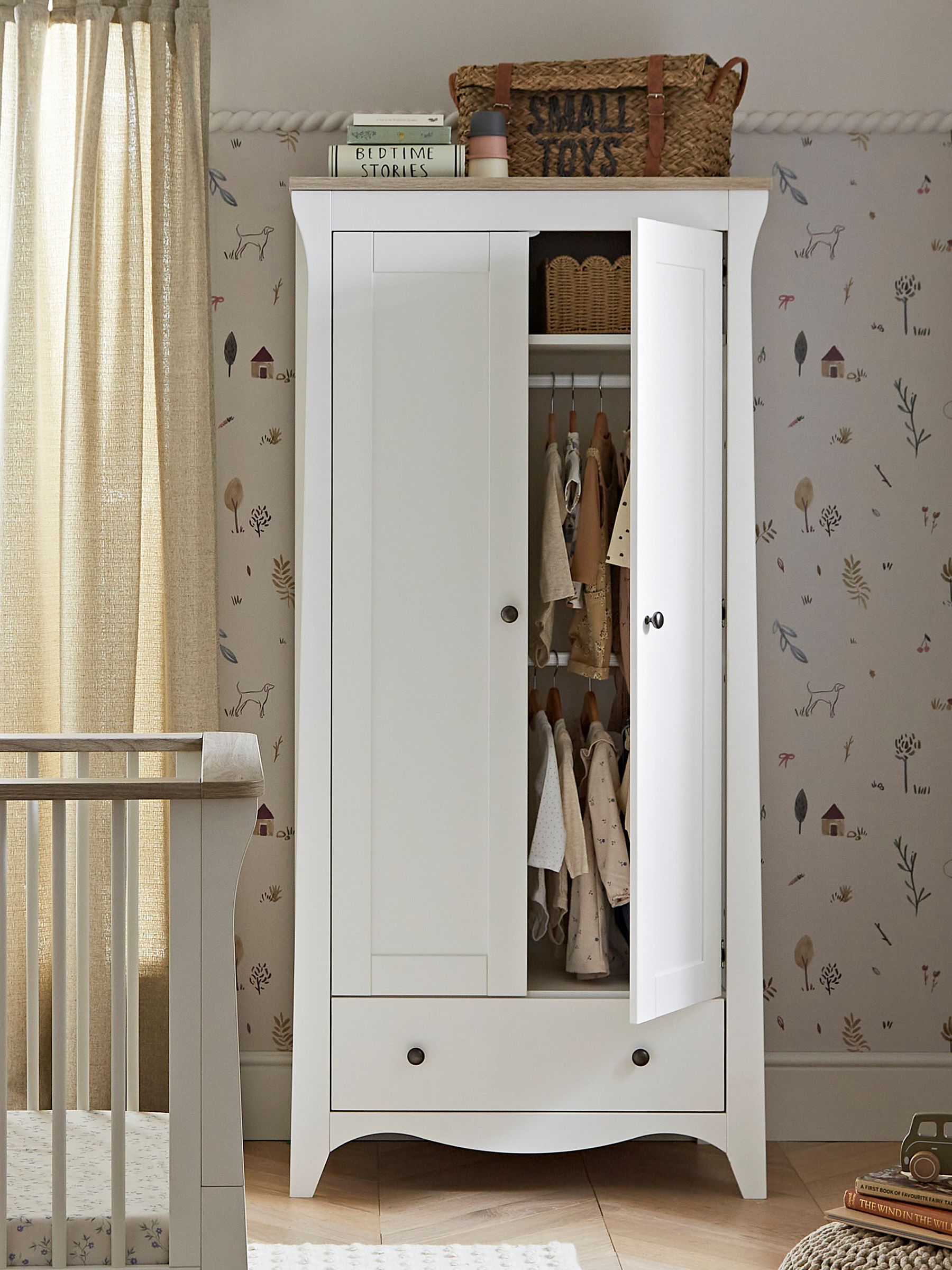 CuddleCo White Ash Clara 2 Door Nursery Wardrobe - Image 3 of 5
