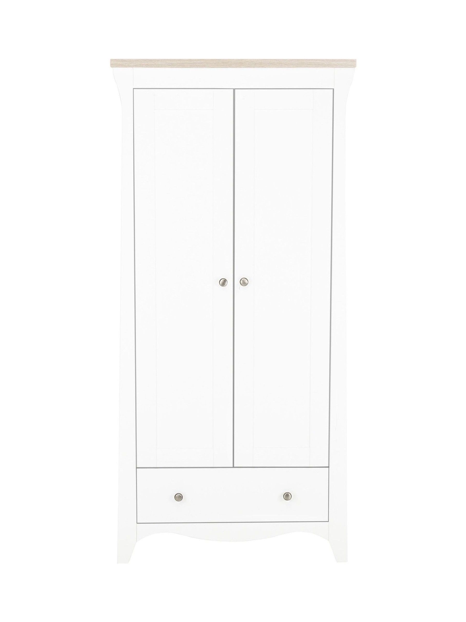 CuddleCo White Ash Clara 2 Door Nursery Wardrobe - Image 4 of 5